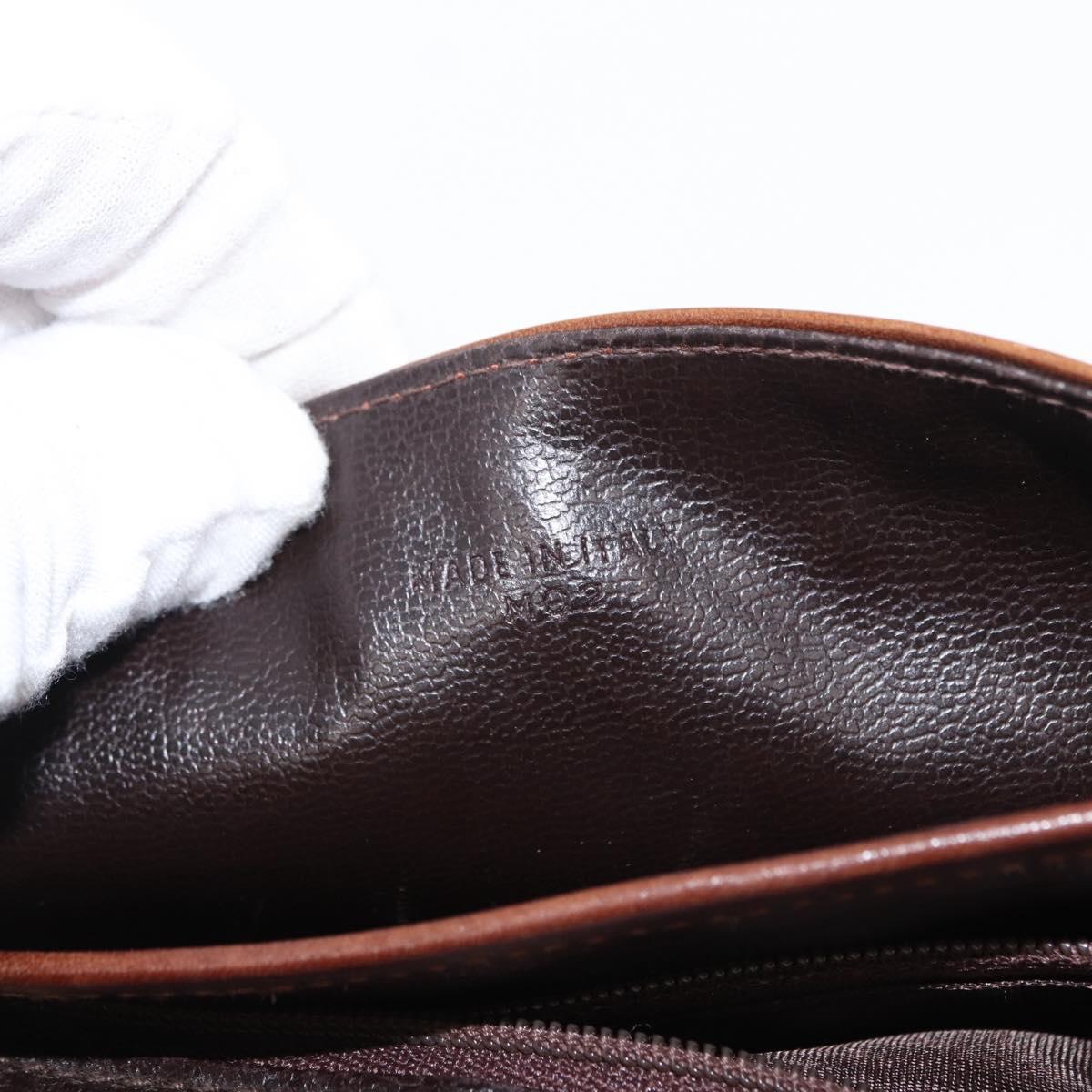 CELINE Shoulder Bag Leather Brown Gold Auth bs31214