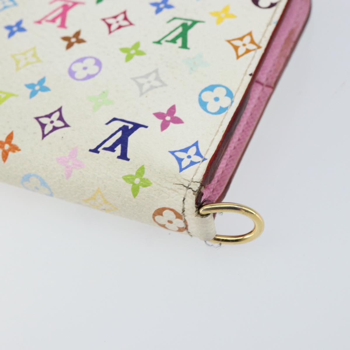 LOUIS VUITTON Multicolor PortefeuilleInsolite Wallet White M93750 Auth bs31244