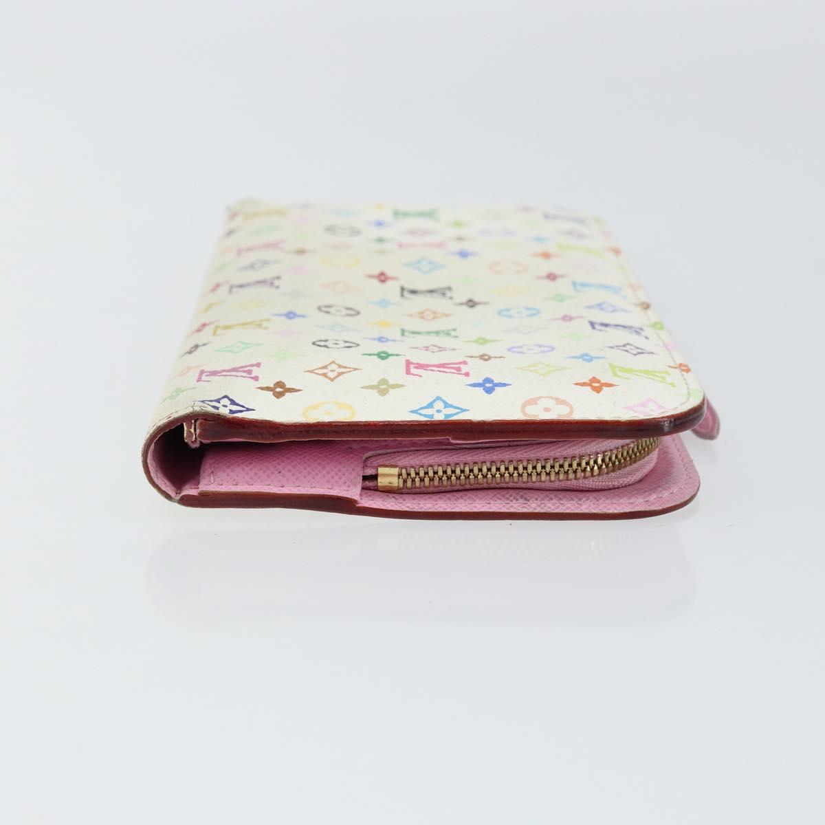 LOUIS VUITTON Multicolor PortefeuilleInsolite Wallet White M93750 Auth bs31244
