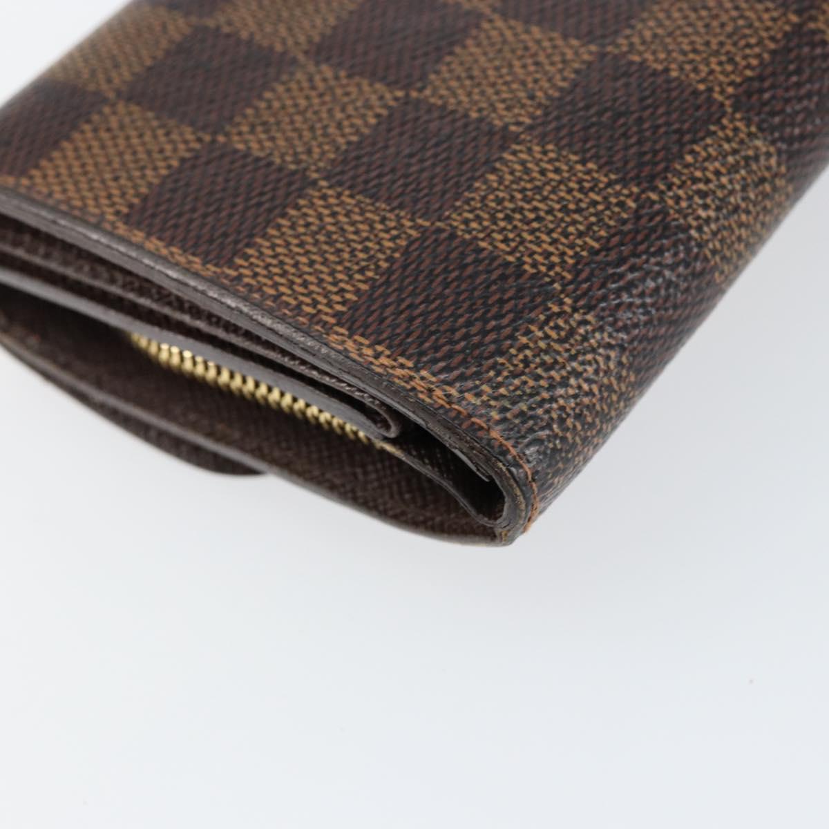 LOUIS VUITTON Damier Ebene Portefeuille Joy Bifold Wallet N60034 LV Auth bs31248