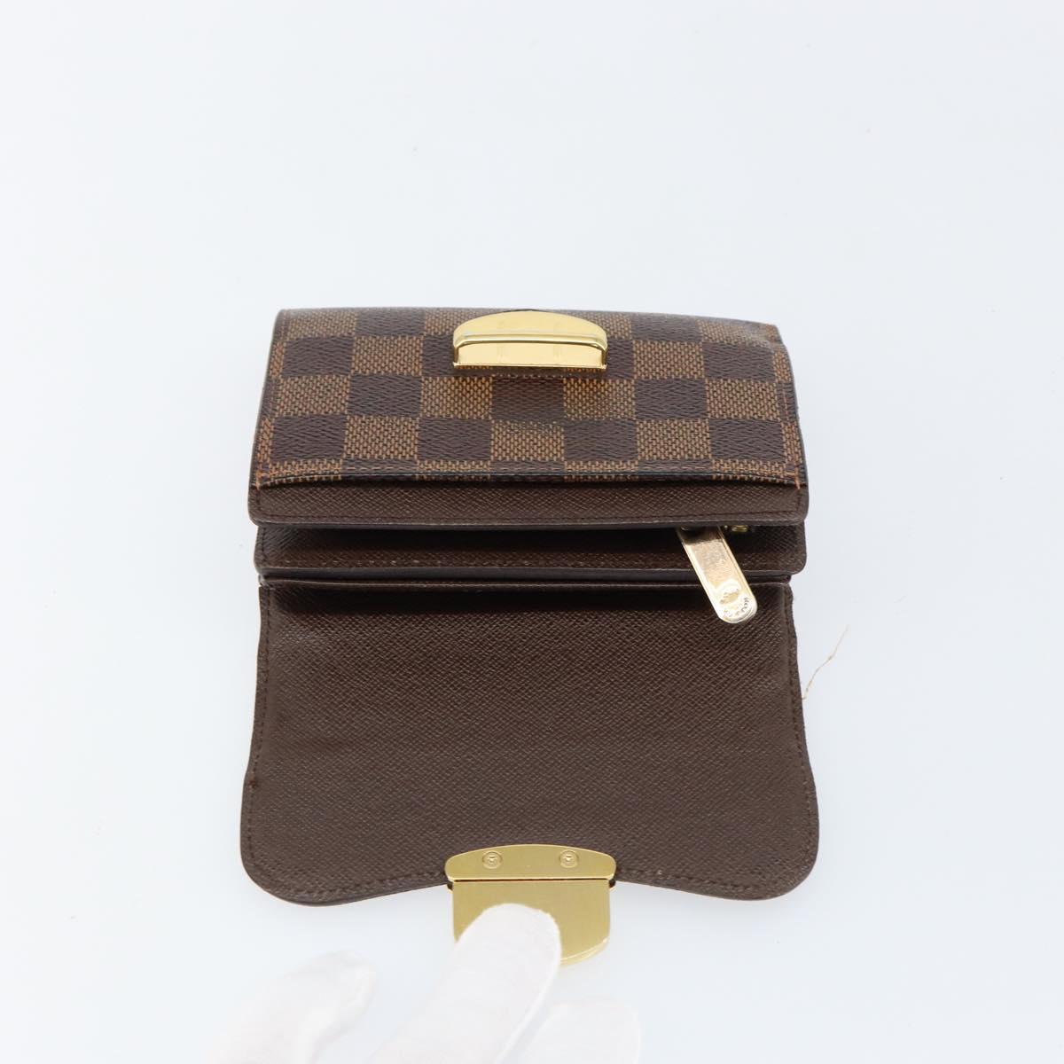 LOUIS VUITTON Damier Ebene Portefeuille Joy Bifold Wallet N60034 LV Auth bs31248