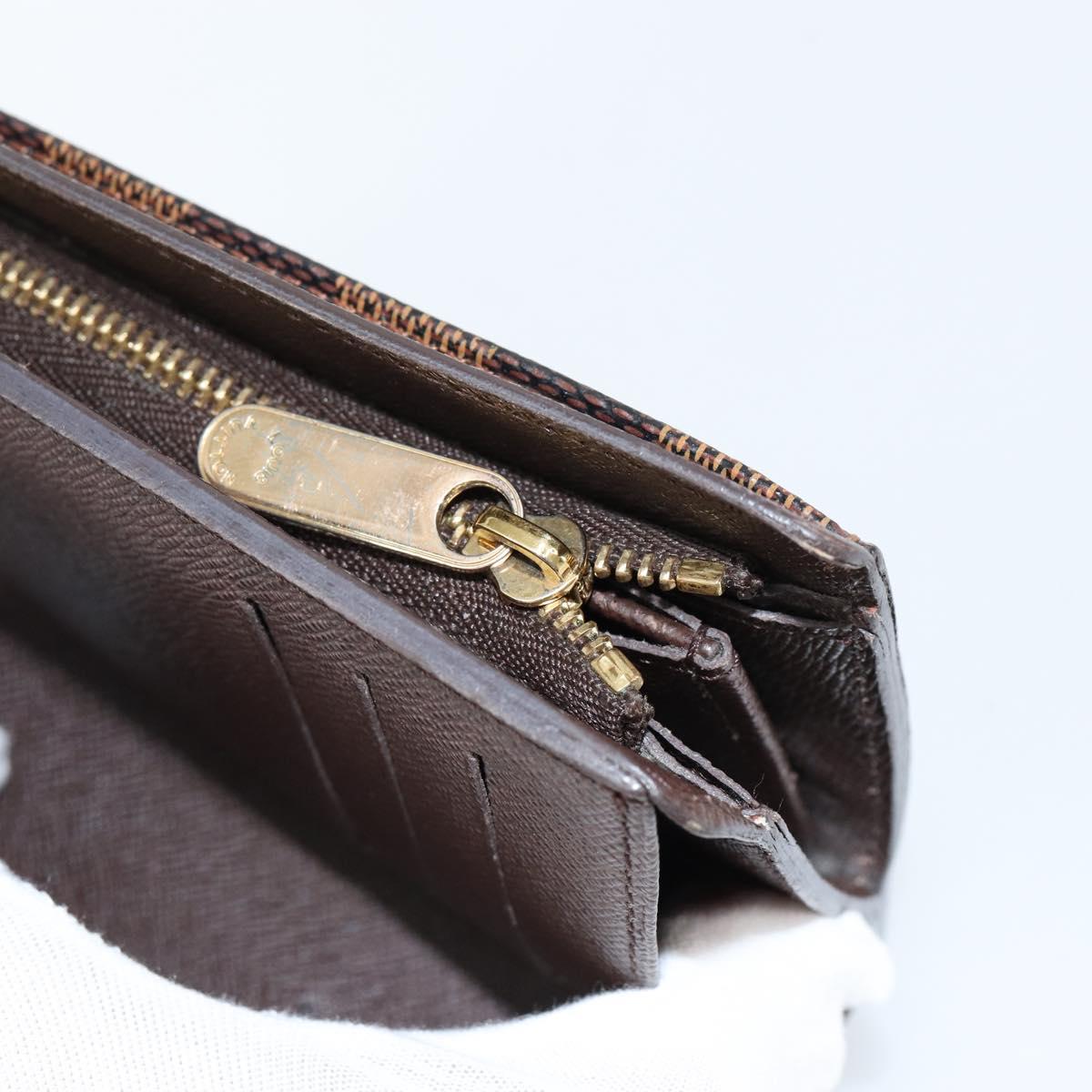 LOUIS VUITTON Damier Ebene Portefeuille Joy Bifold Wallet N60034 LV Auth bs31248