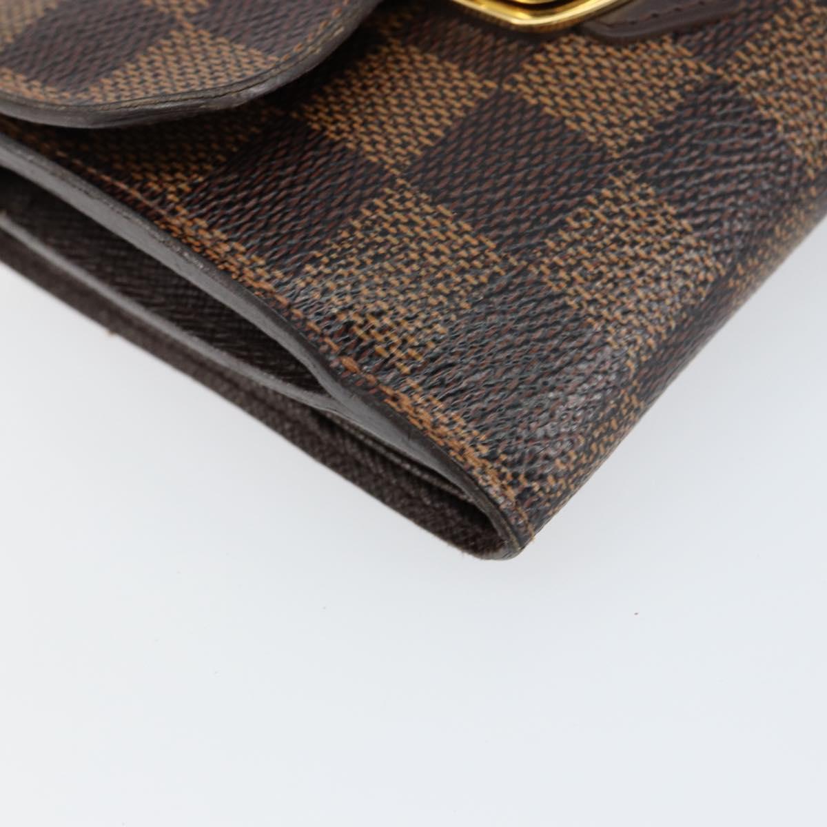LOUIS VUITTON Damier Ebene Portefeuille Joy Bifold Wallet N60034 LV Auth bs31248
