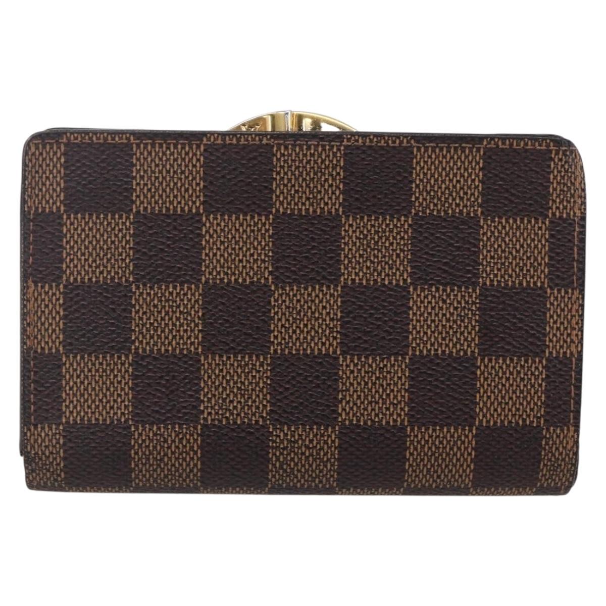 LOUIS VUITTON Damier Ebene Portefeuille Viennois Wallet N61674 LV Auth bs31250