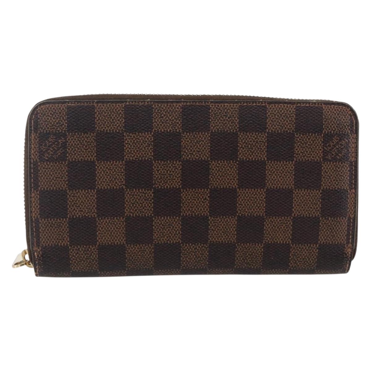 LOUIS VUITTON Damier Ebene Zippy Wallet Long Wallet N41661 LV Auth bs31251
