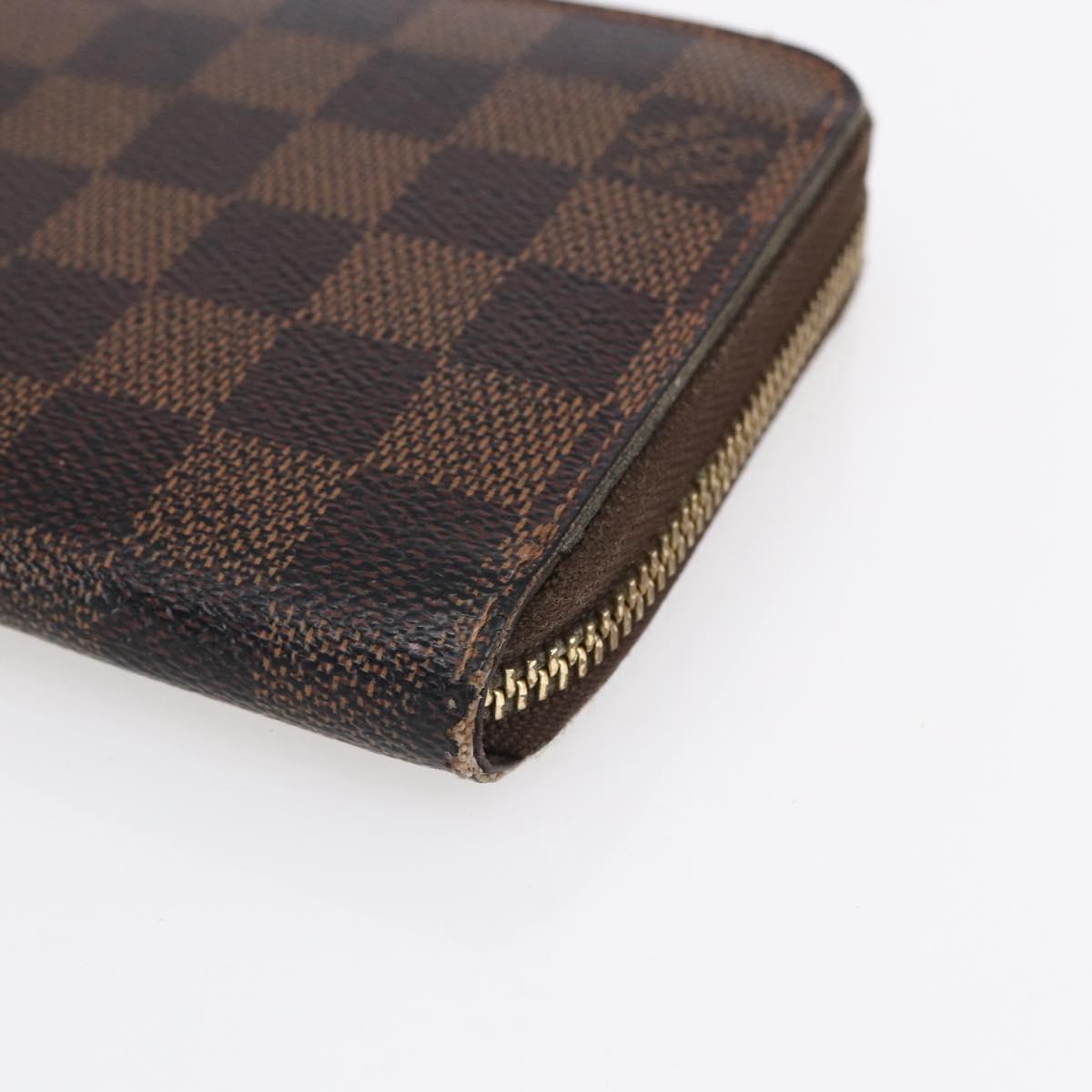 LOUIS VUITTON Damier Ebene Zippy Wallet Long Wallet N41661 LV Auth bs31251