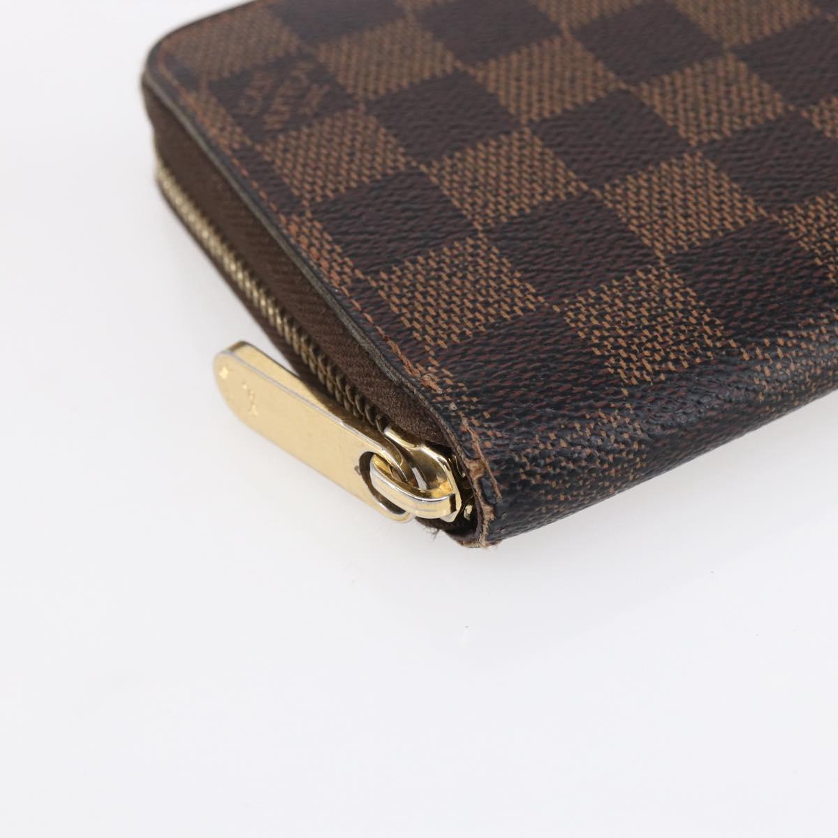 LOUIS VUITTON Damier Ebene Zippy Wallet Long Wallet N41661 LV Auth bs31251