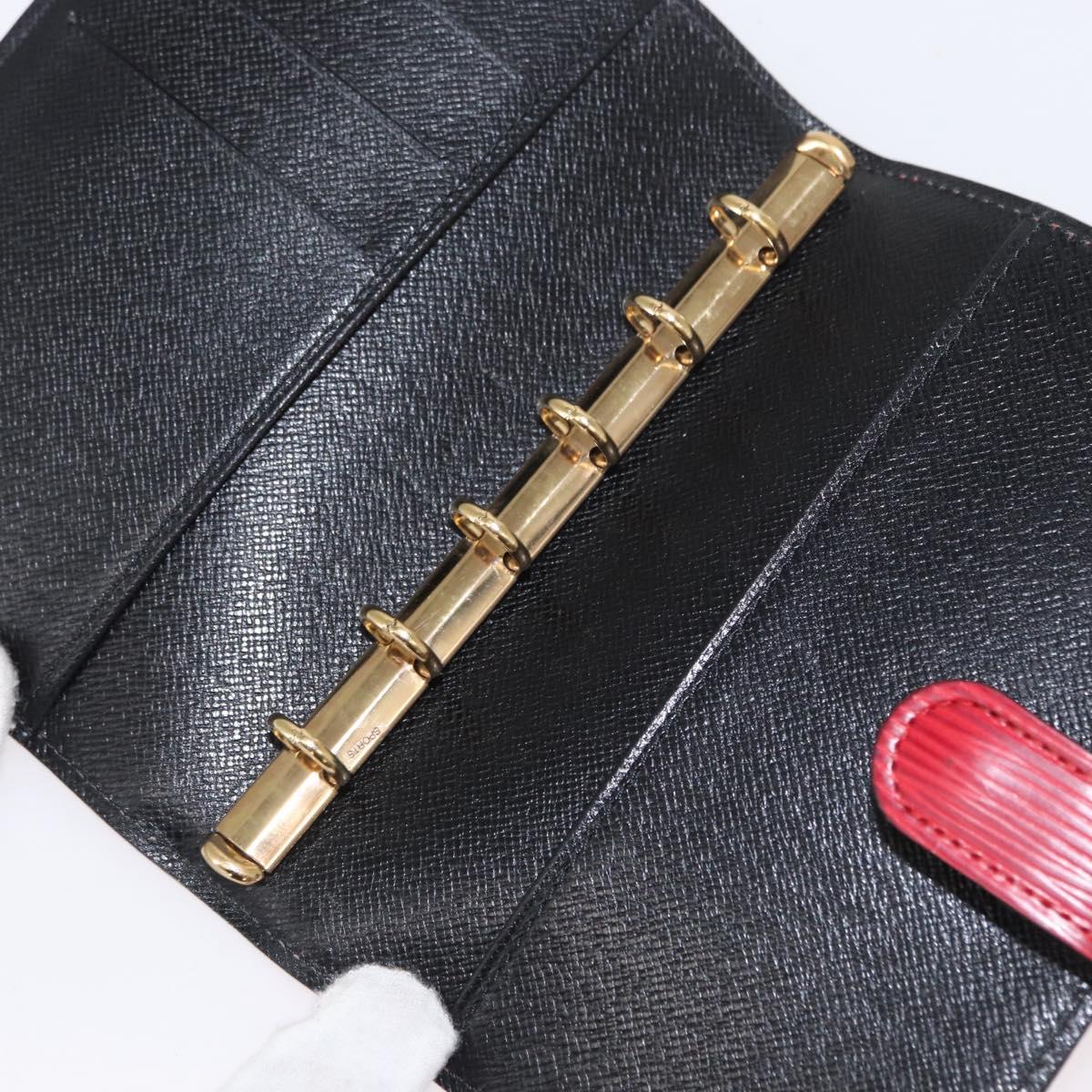 LOUIS VUITTON Taiga Agenda PM Day Planner Cover Red Akajou R2004E Auth bs31254