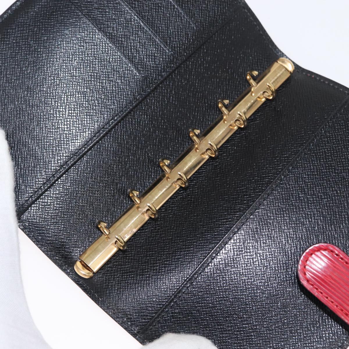 LOUIS VUITTON Taiga Agenda PM Day Planner Cover Red Akajou R2004E Auth bs31254