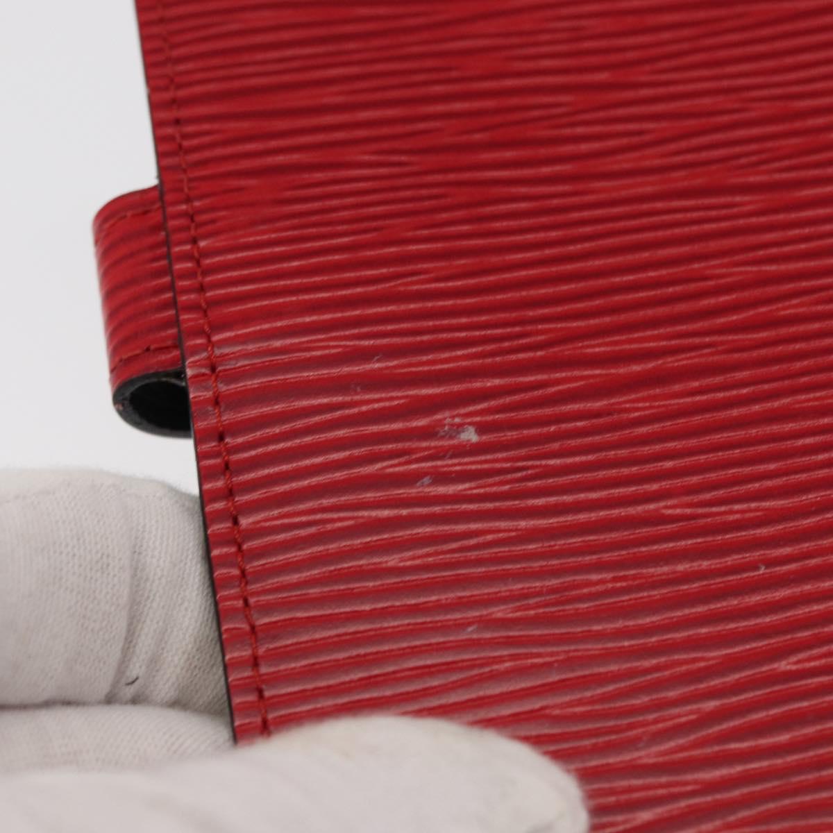 LOUIS VUITTON Taiga Agenda PM Day Planner Cover Red Akajou R2004E Auth bs31254