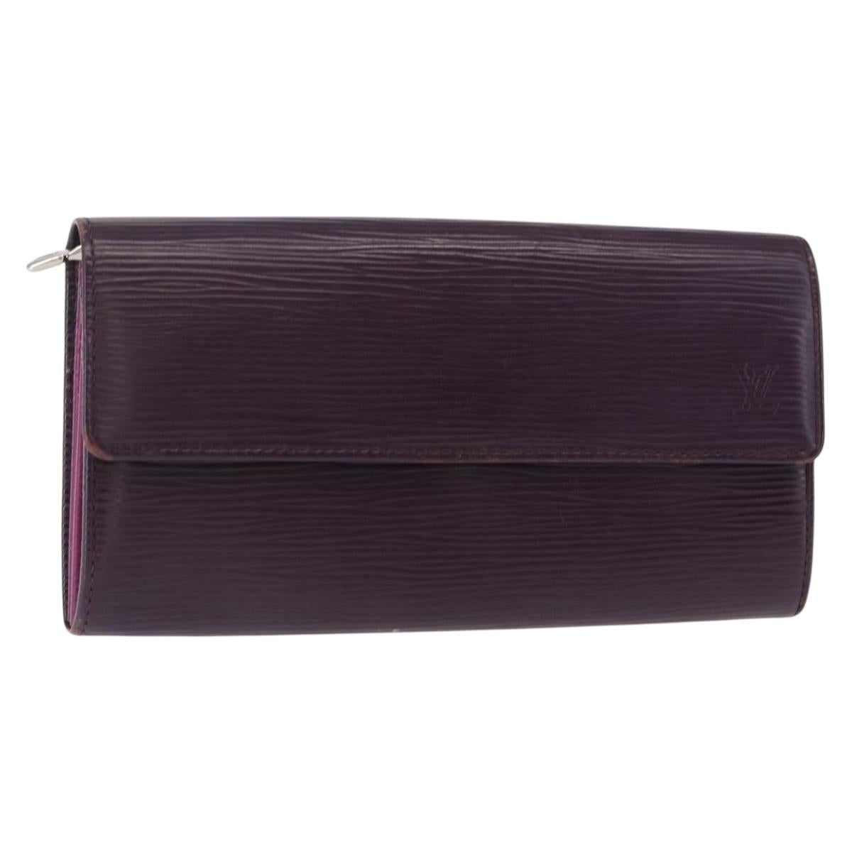 LOUIS VUITTON Epi Portefeiulle Sarah Wallet Purple Cassis M6374K LV Auth bs31256