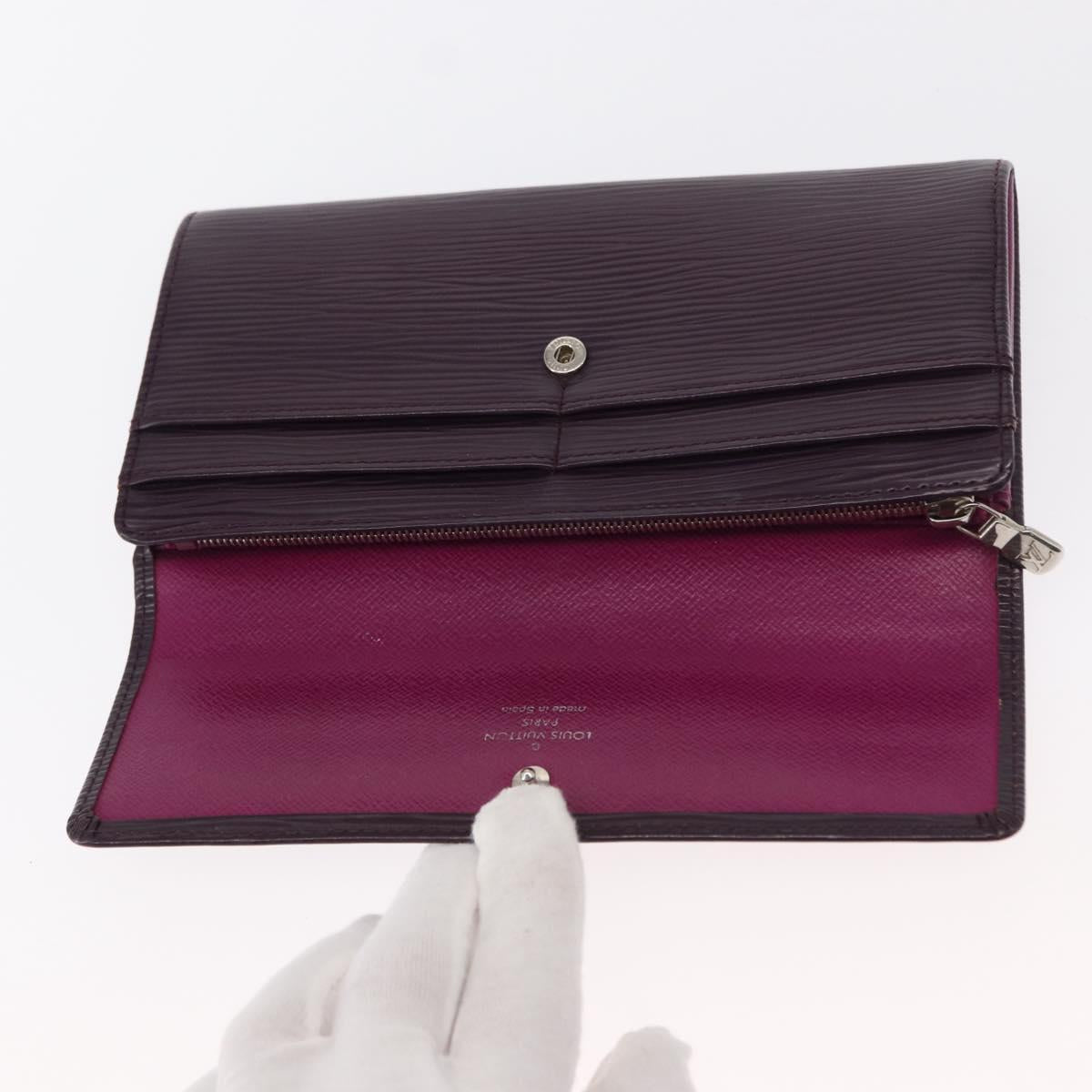 LOUIS VUITTON Epi Portefeiulle Sarah Wallet Purple Cassis M6374K LV Auth bs31256
