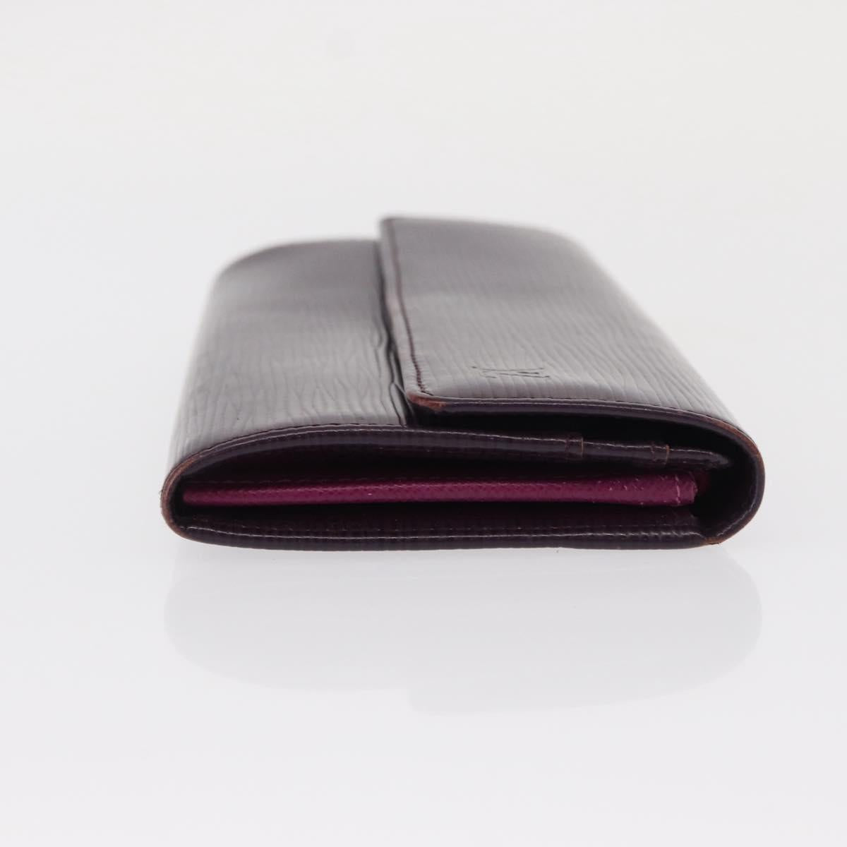 LOUIS VUITTON Epi Portefeiulle Sarah Wallet Purple Cassis M6374K LV Auth bs31256