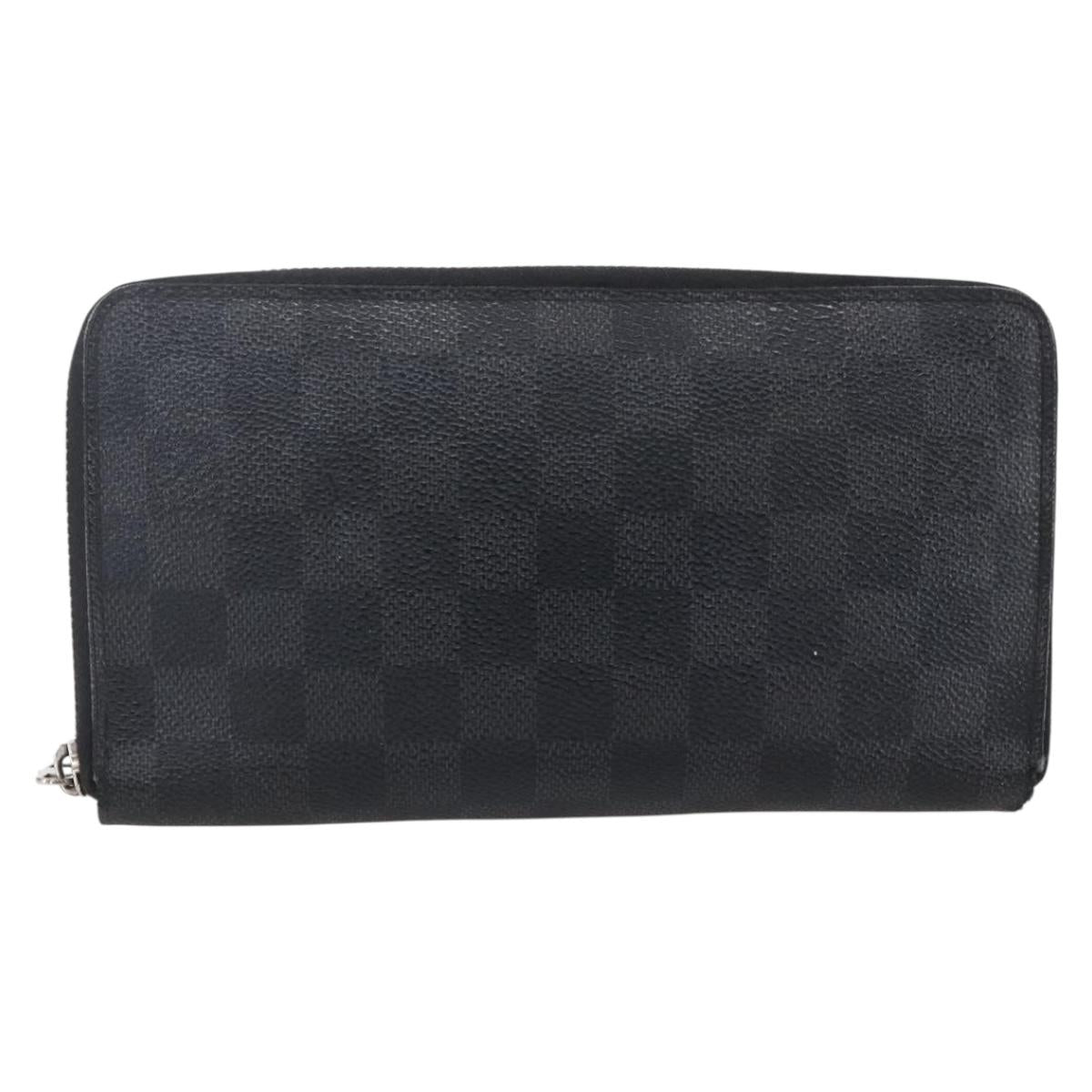 LOUIS VUITTON Damier Graphite Zippy Organizer Long Wallet N63077 LV Auth bs31258