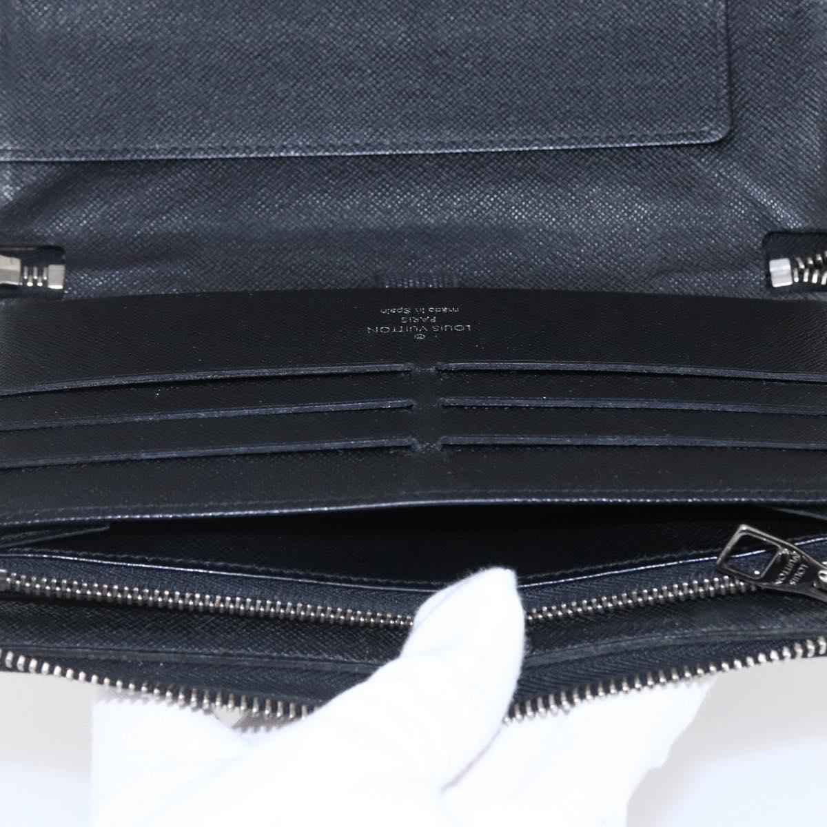 LOUIS VUITTON Damier Graphite Zippy Organizer Long Wallet N63077 LV Auth bs31258