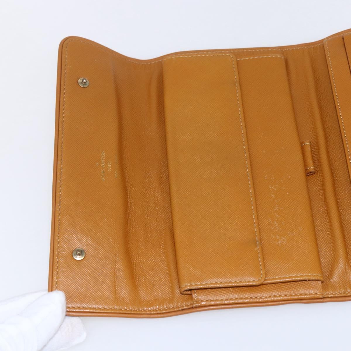 LOUIS VUITTON Monogram Mini Lin Porte Tresor Wallet Beige M92444 LV Auth bs31259