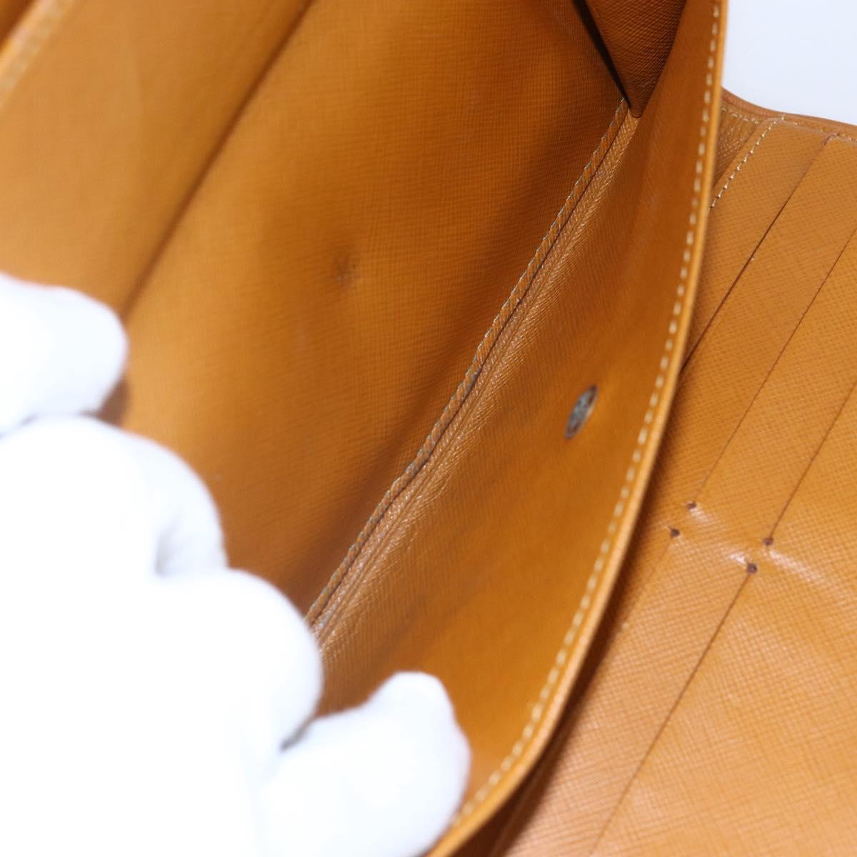 LOUIS VUITTON Monogram Mini Lin Porte Tresor Wallet Beige M92444 LV Auth bs31259