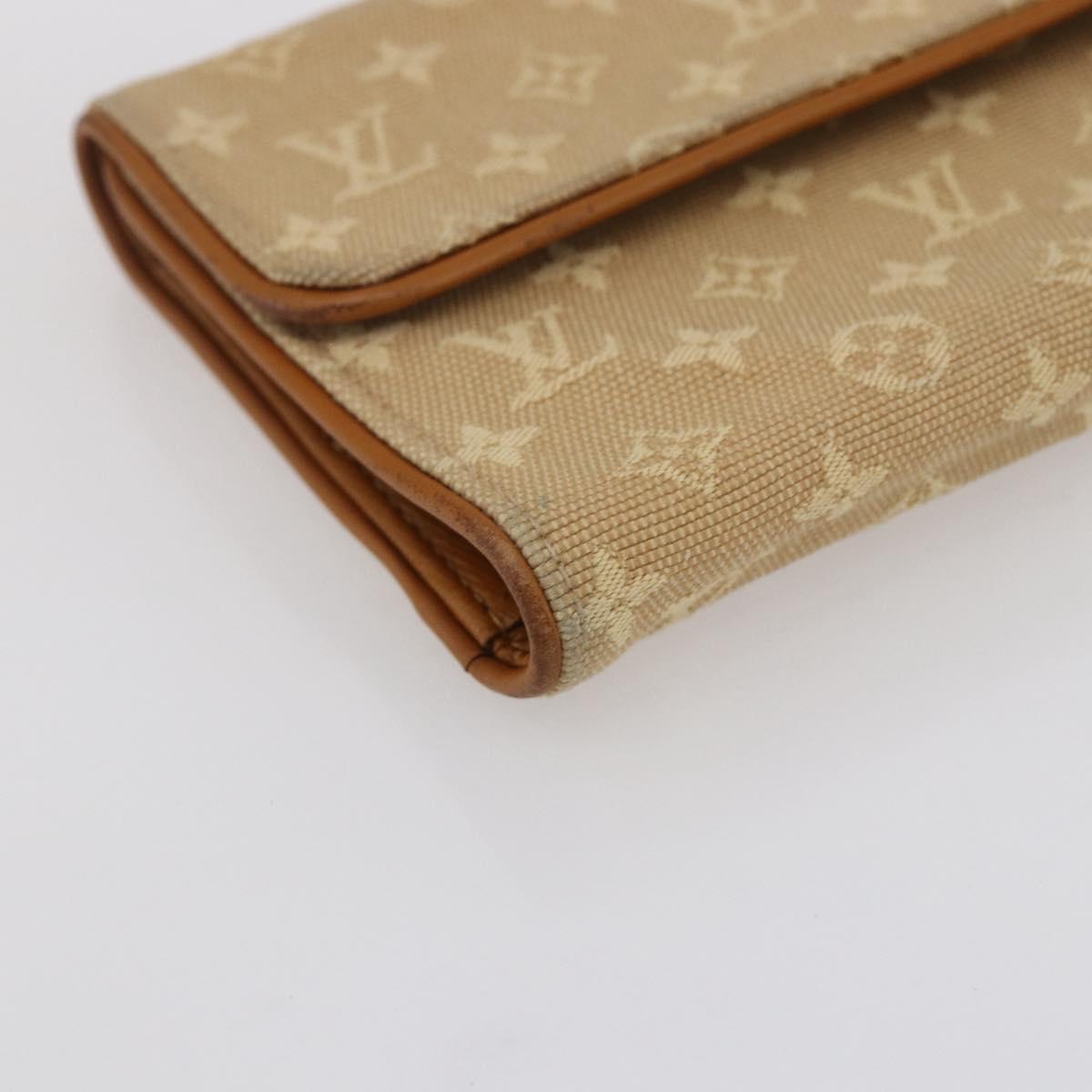LOUIS VUITTON Monogram Mini Lin Porte Tresor Wallet Beige M92444 LV Auth bs31259