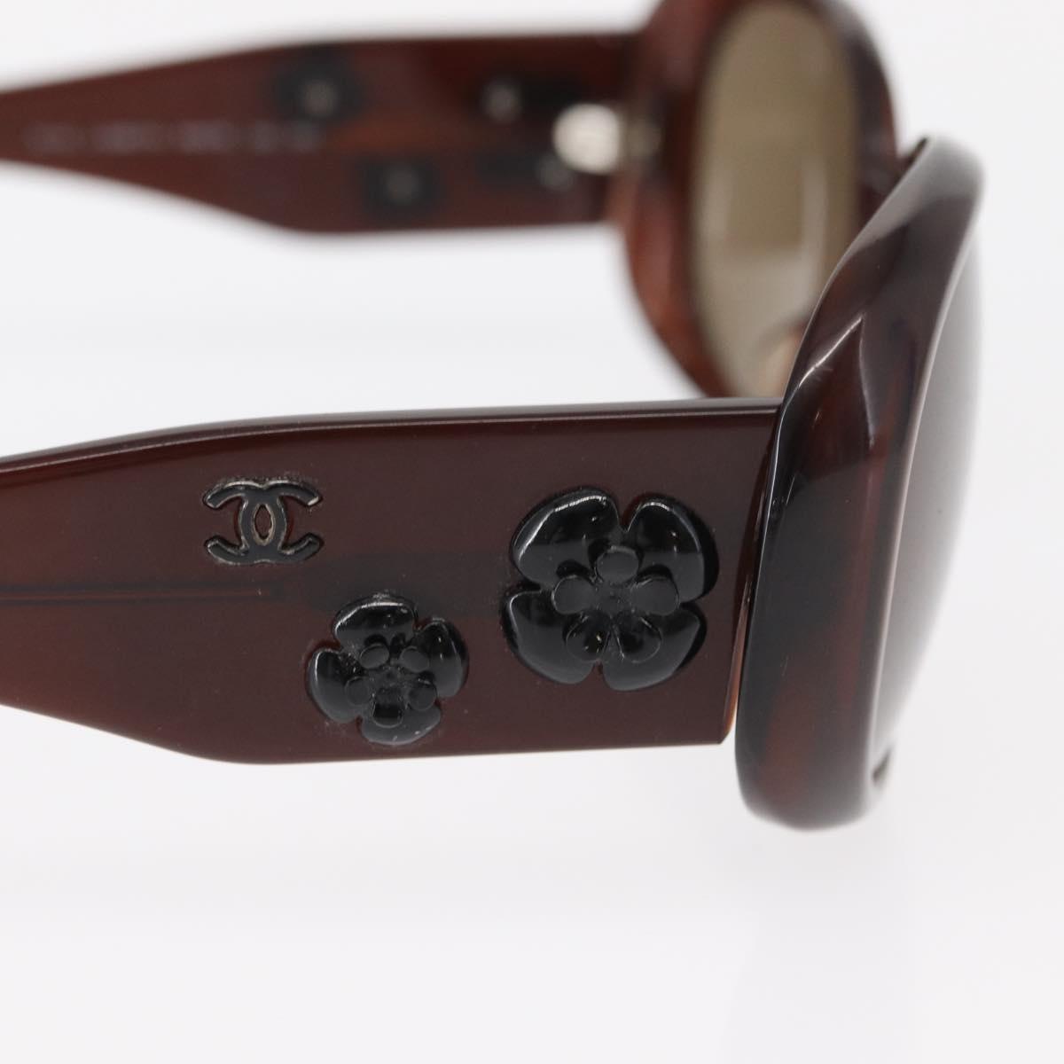 CHANEL Sunglasses plastic Brown CC Auth bs31264
