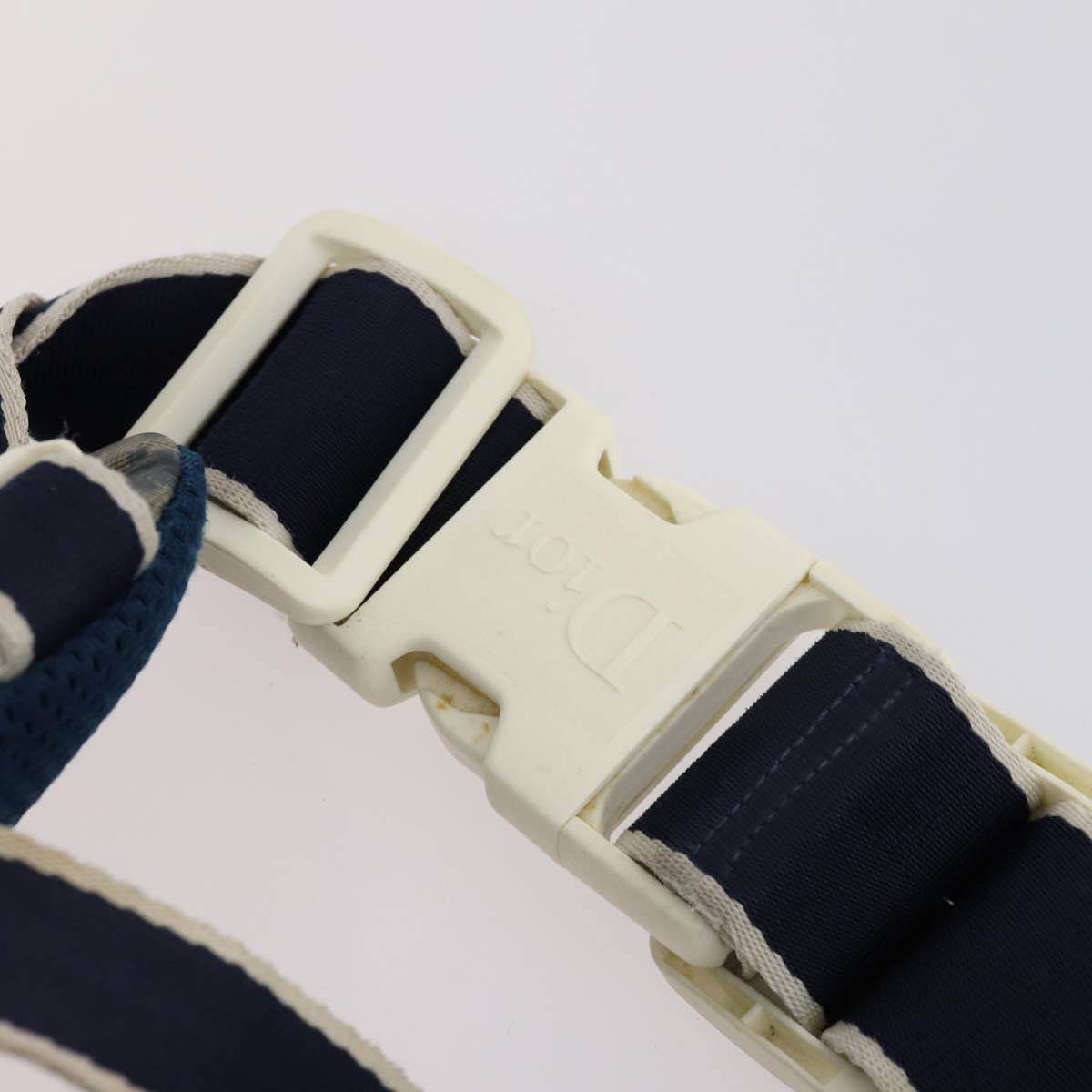 Christian Dior Trotter Canvas Backpack PVC Blue Silver Auth bs31270