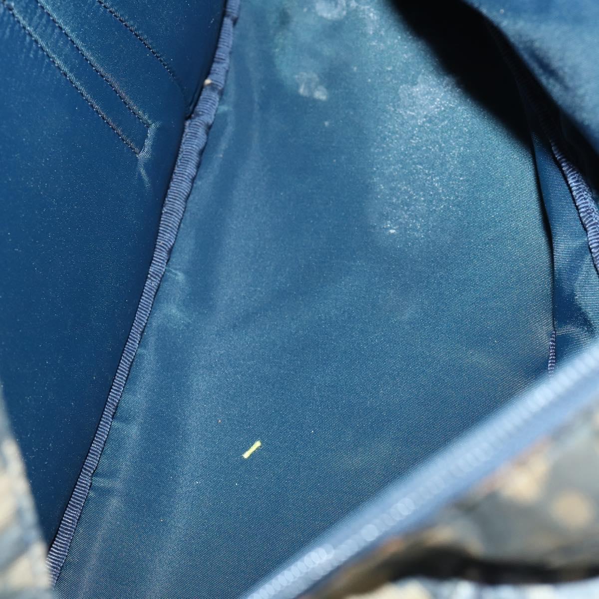 Christian Dior Trotter Canvas Backpack PVC Blue Silver Auth bs31270