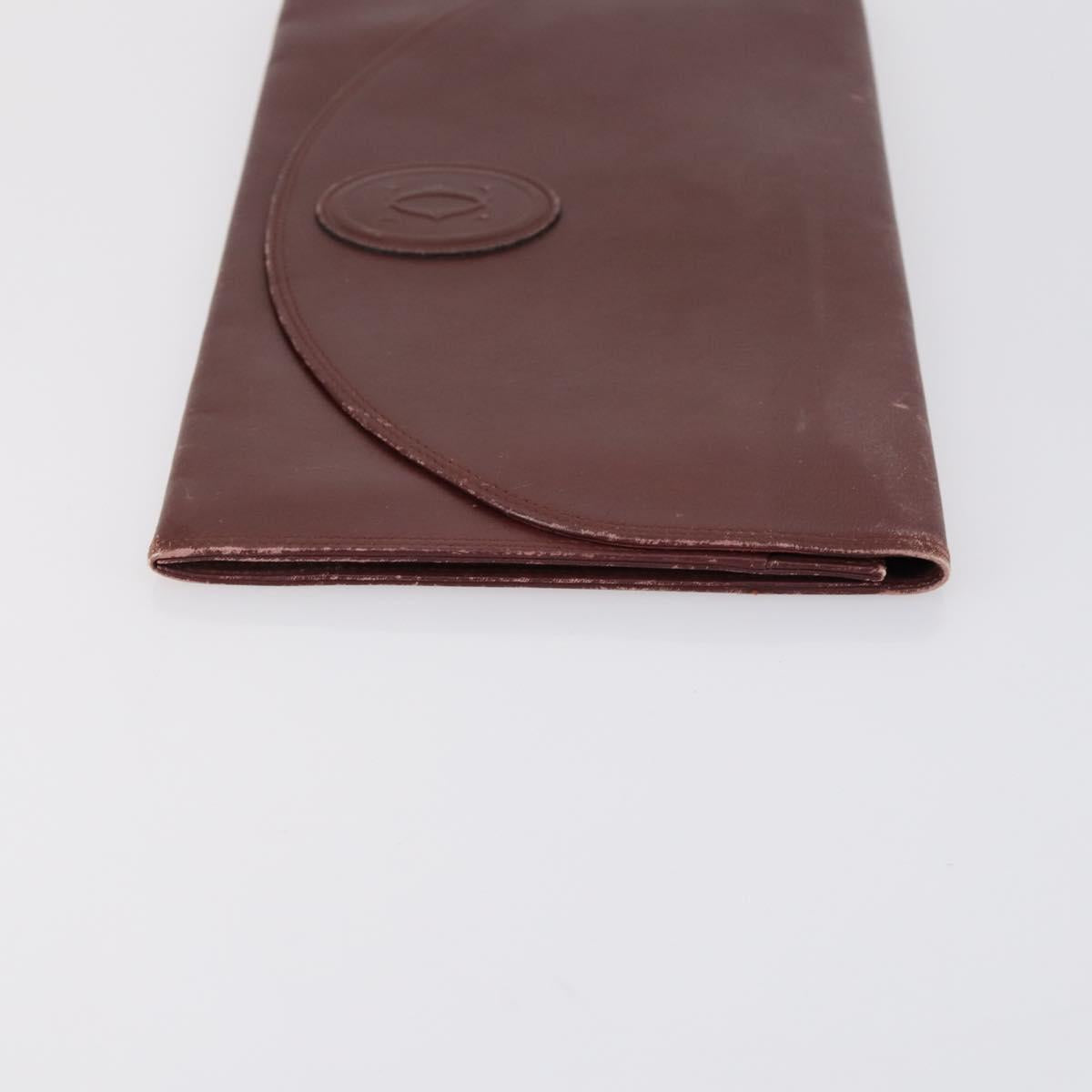 CARTIER Must Line Clutch Bag Leather 2 Set Bordeaux Auth bs31275