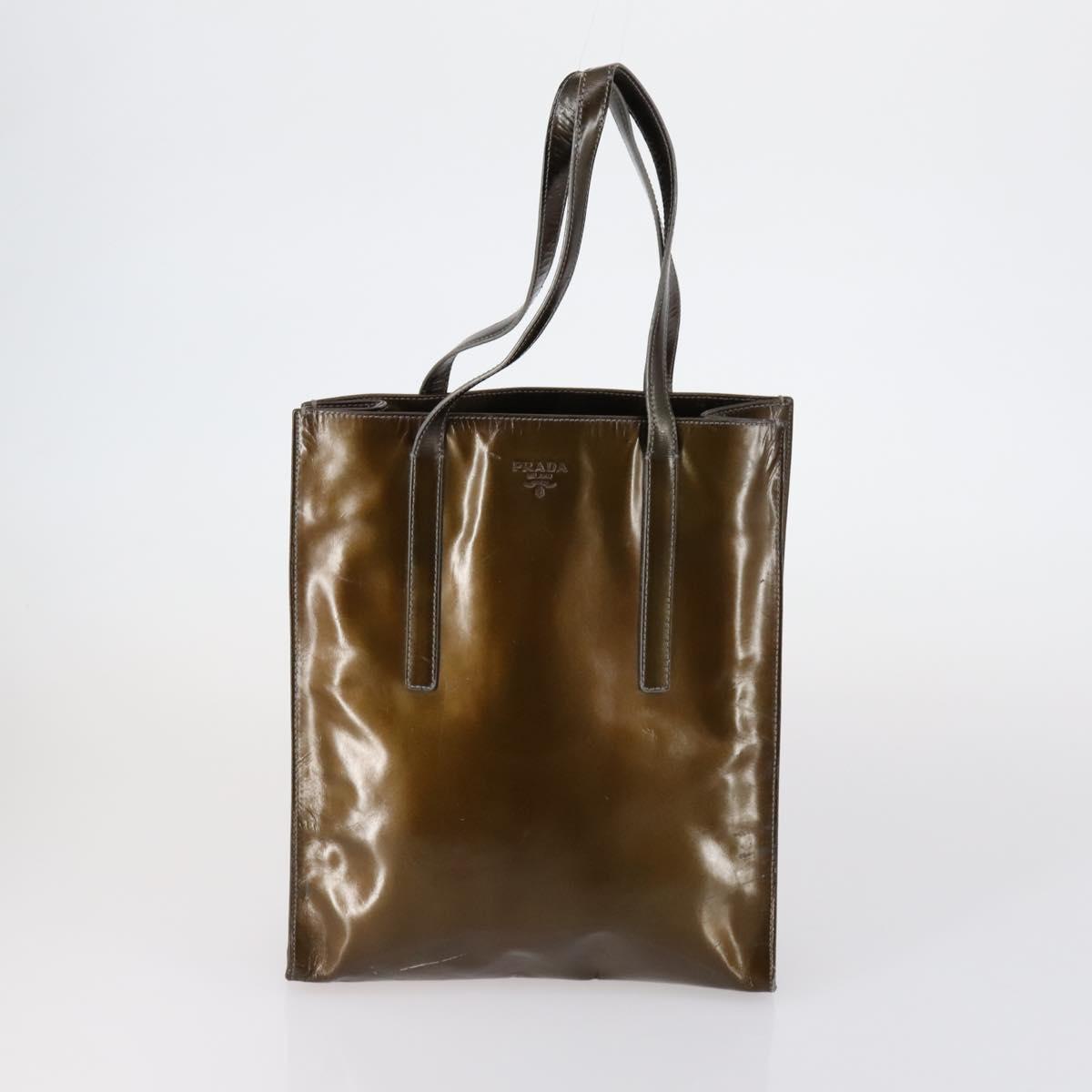 PRADA Shoulder Bag Nylon Enamel 3 Set Red Brown black Auth bs31276