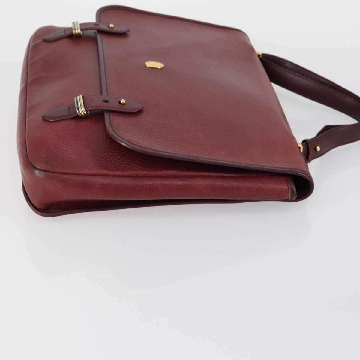 CARTIER Must Line Shoulder Bag Leather 2 Set Bordeaux Auth bs31277