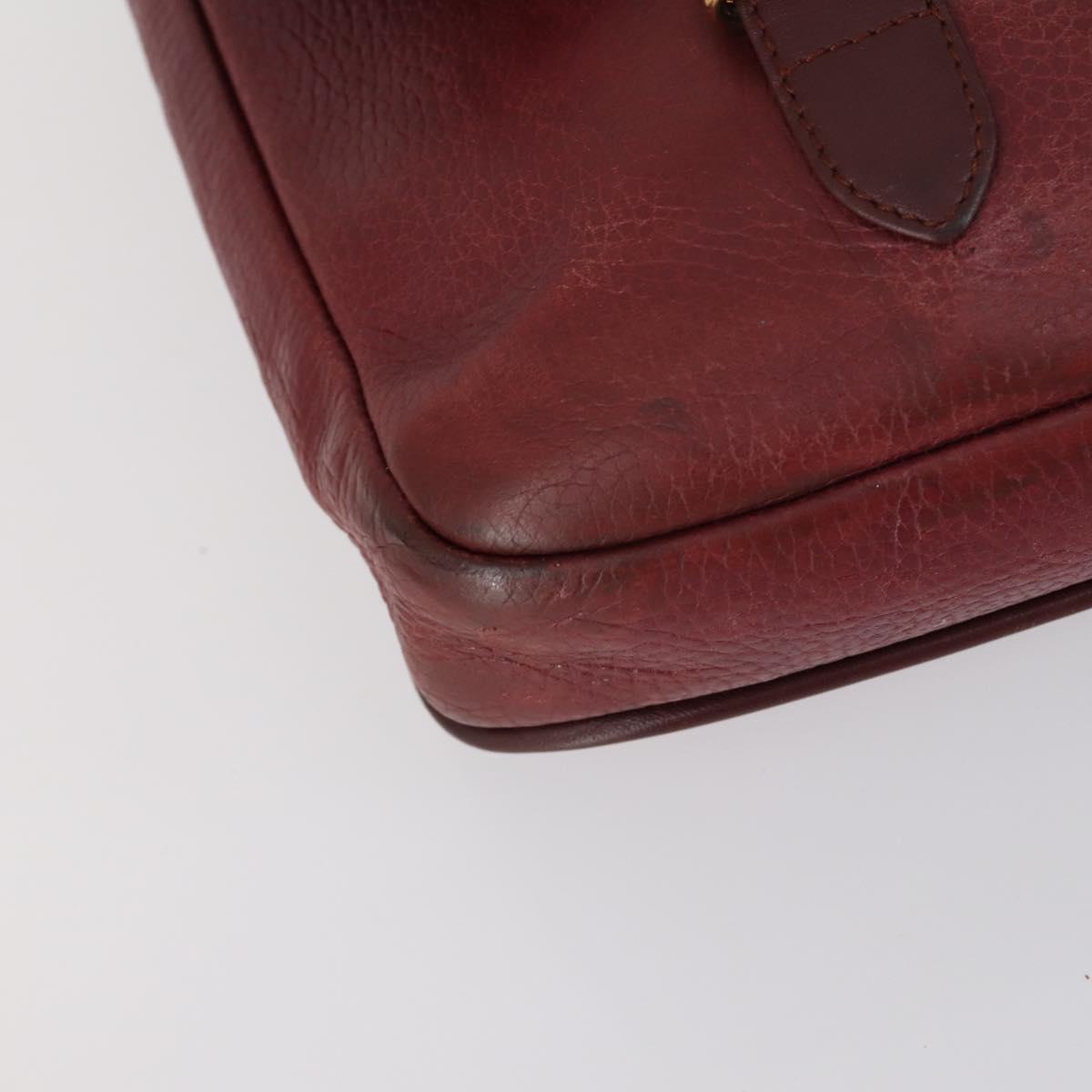 CARTIER Must Line Shoulder Bag Leather 2 Set Bordeaux Auth bs31277