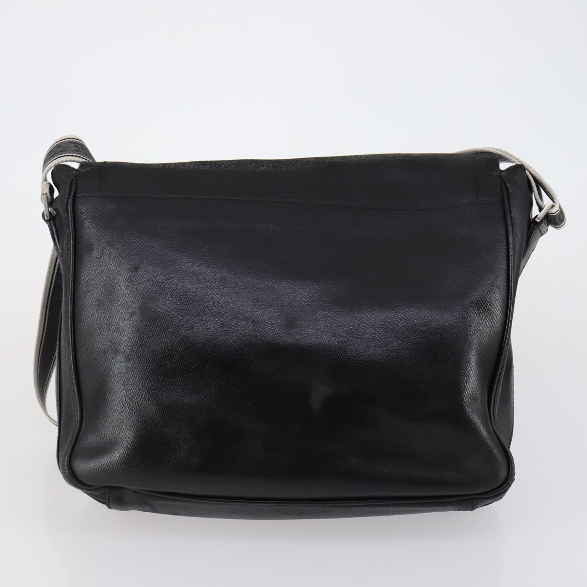 Salvatore Ferragamo Shoulder Bag Leather Canvas 2 Set Black Purple Auth bs31279