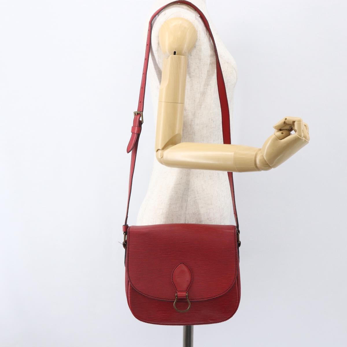 LOUIS VUITTON Epi Saint Cloud GM Shoulder Bag Red M52197 LV Auth bs31281