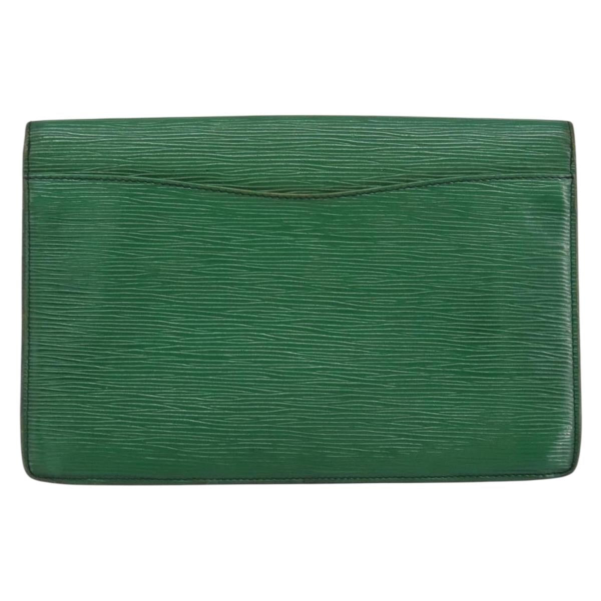 LOUIS VUITTON Epi Montaigne 27 Clutch Bag Green M52654 LV Auth bs31283