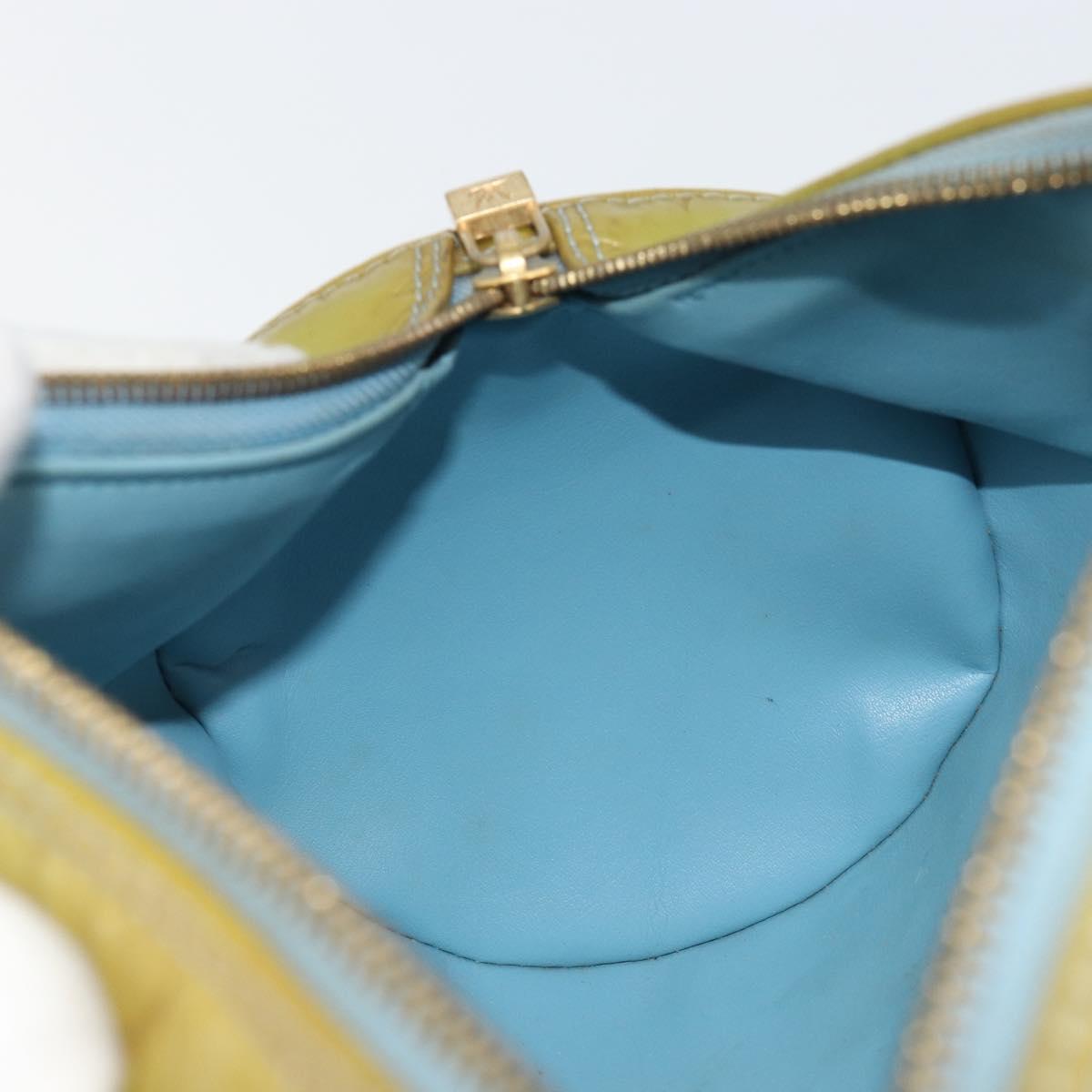 LOUIS VUITTON Monogram Vernis Bedford Hand Bag Baby Blue M91007 LV Auth bs31285