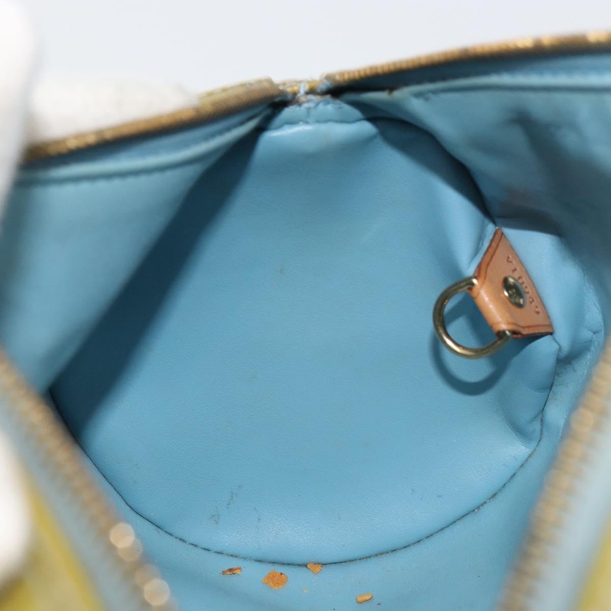 LOUIS VUITTON Monogram Vernis Bedford Hand Bag Baby Blue M91007 LV Auth bs31285