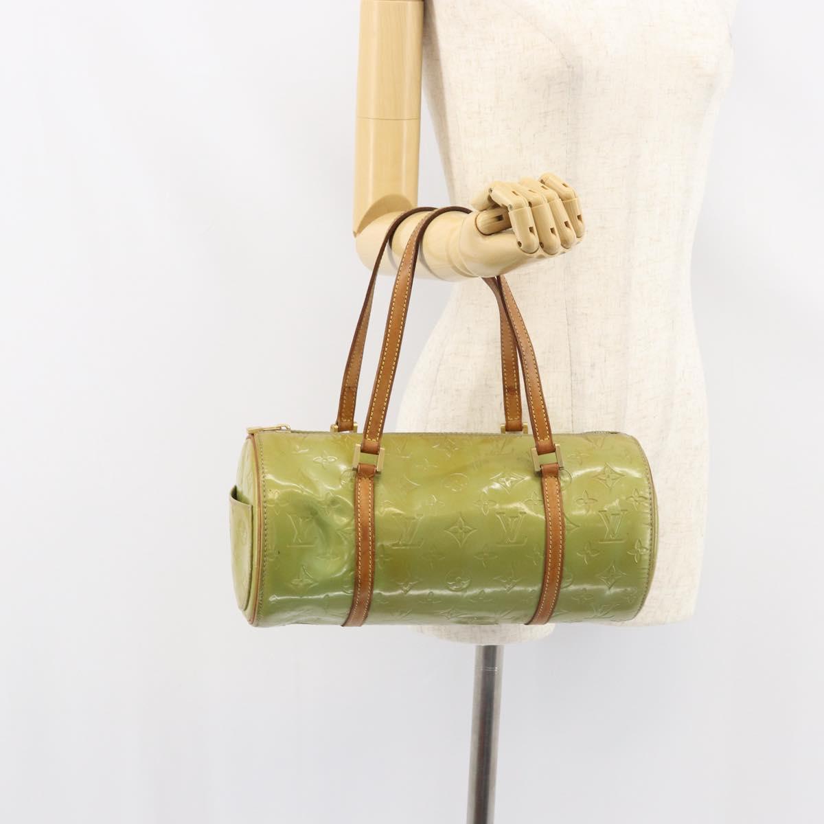 LOUIS VUITTON Monogram Vernis Bedford Hand Bag Baby Blue M91007 LV Auth bs31285