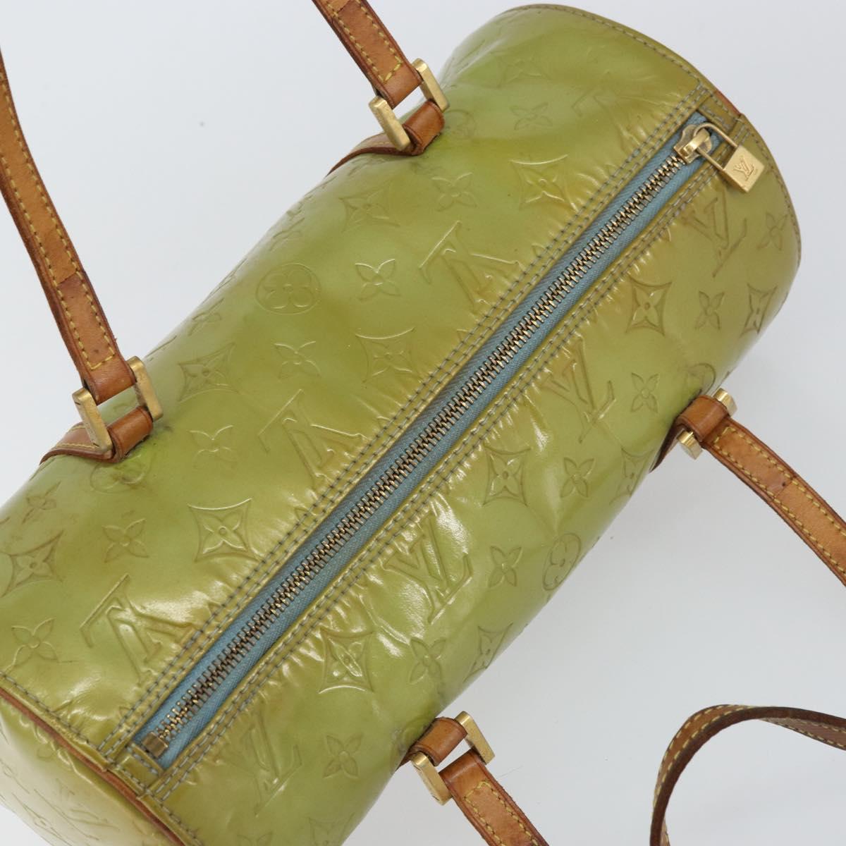 LOUIS VUITTON Monogram Vernis Bedford Hand Bag Baby Blue M91007 LV Auth bs31285