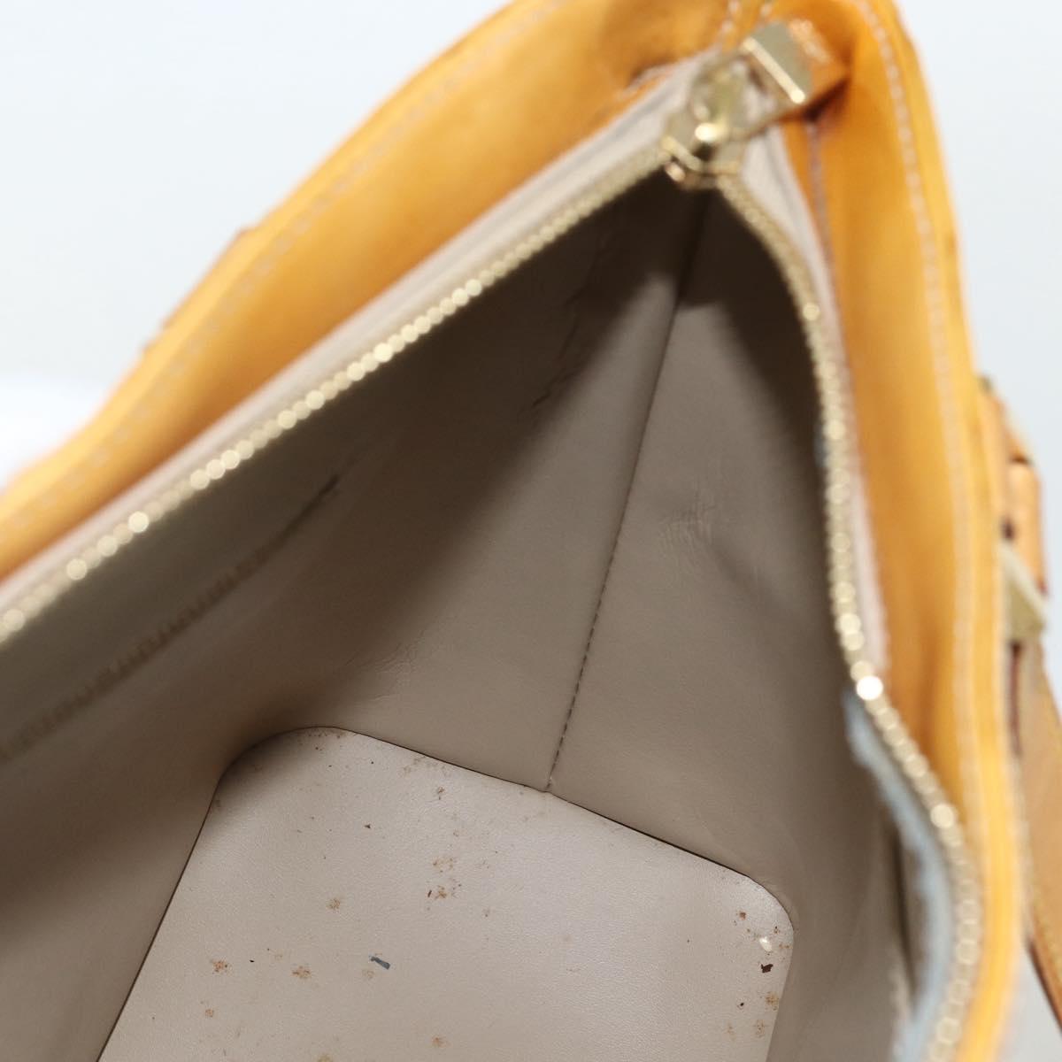 LOUIS VUITTON Monogram Vernis Houston Hand Bag Beige M91004 LV Auth bs31286