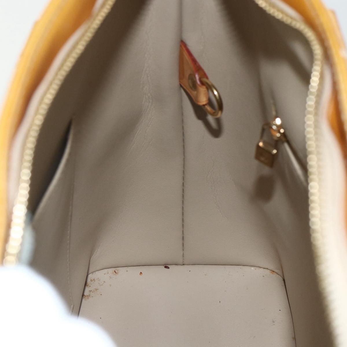 LOUIS VUITTON Monogram Vernis Houston Hand Bag Beige M91004 LV Auth bs31286