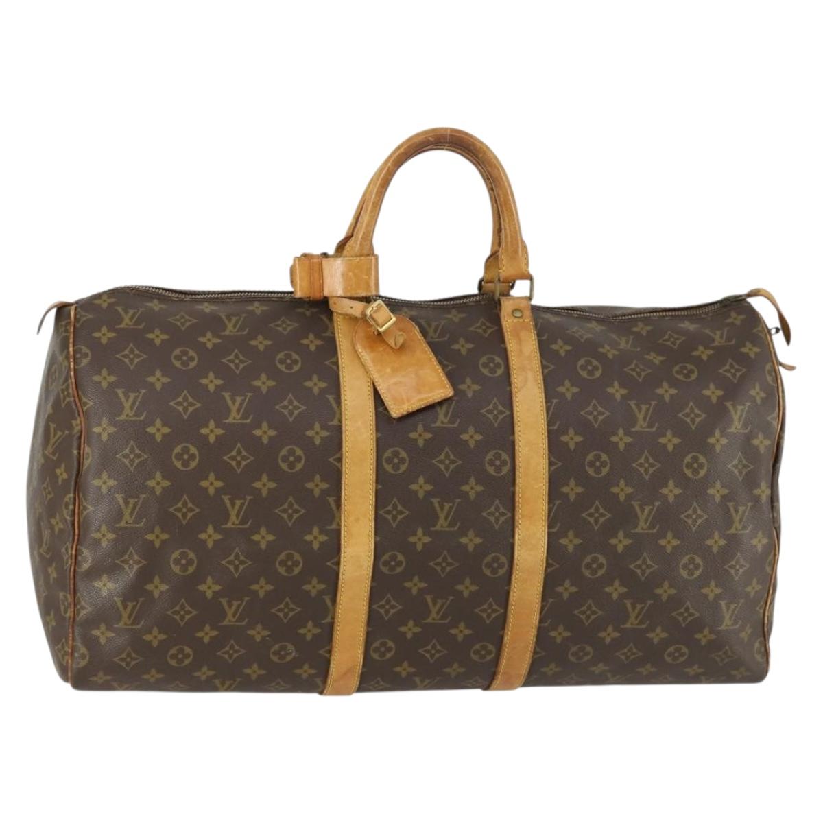 LOUIS VUITTON Monogram Keepall 55 Boston Bag M41424 LV Auth bs31301