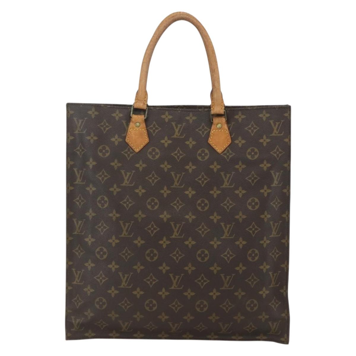LOUIS VUITTON Monogram Sac Plat Hand Bag M51140 LV Auth bs31305