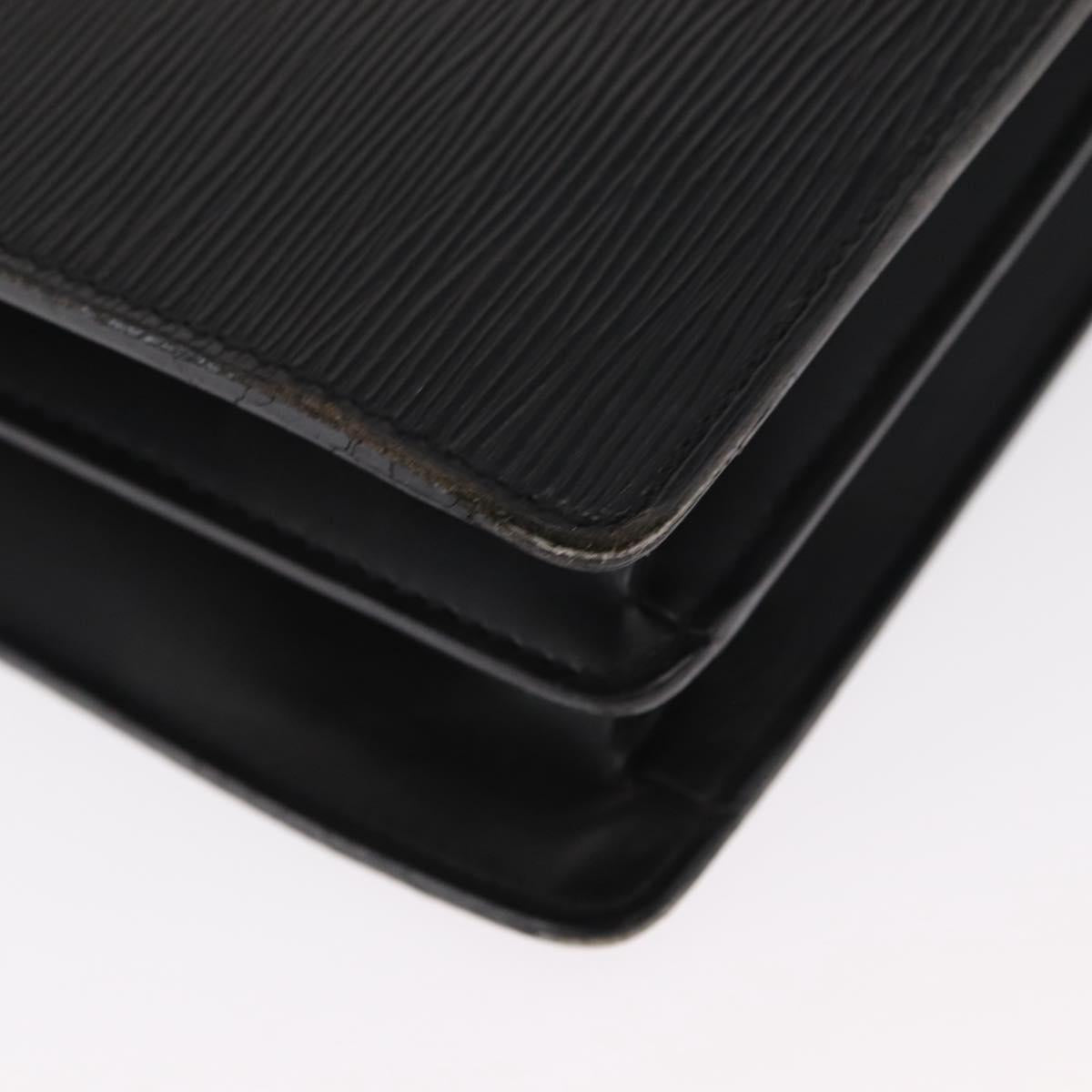 LOUIS VUITTON Epi Serviette Fermoir Business Bag Black M54352 LV Auth bs31310