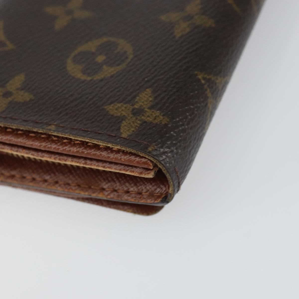 LOUIS VUITTON Monogram Porte Monnaie Billets Tresor Wallet M61730 Auth bs31323