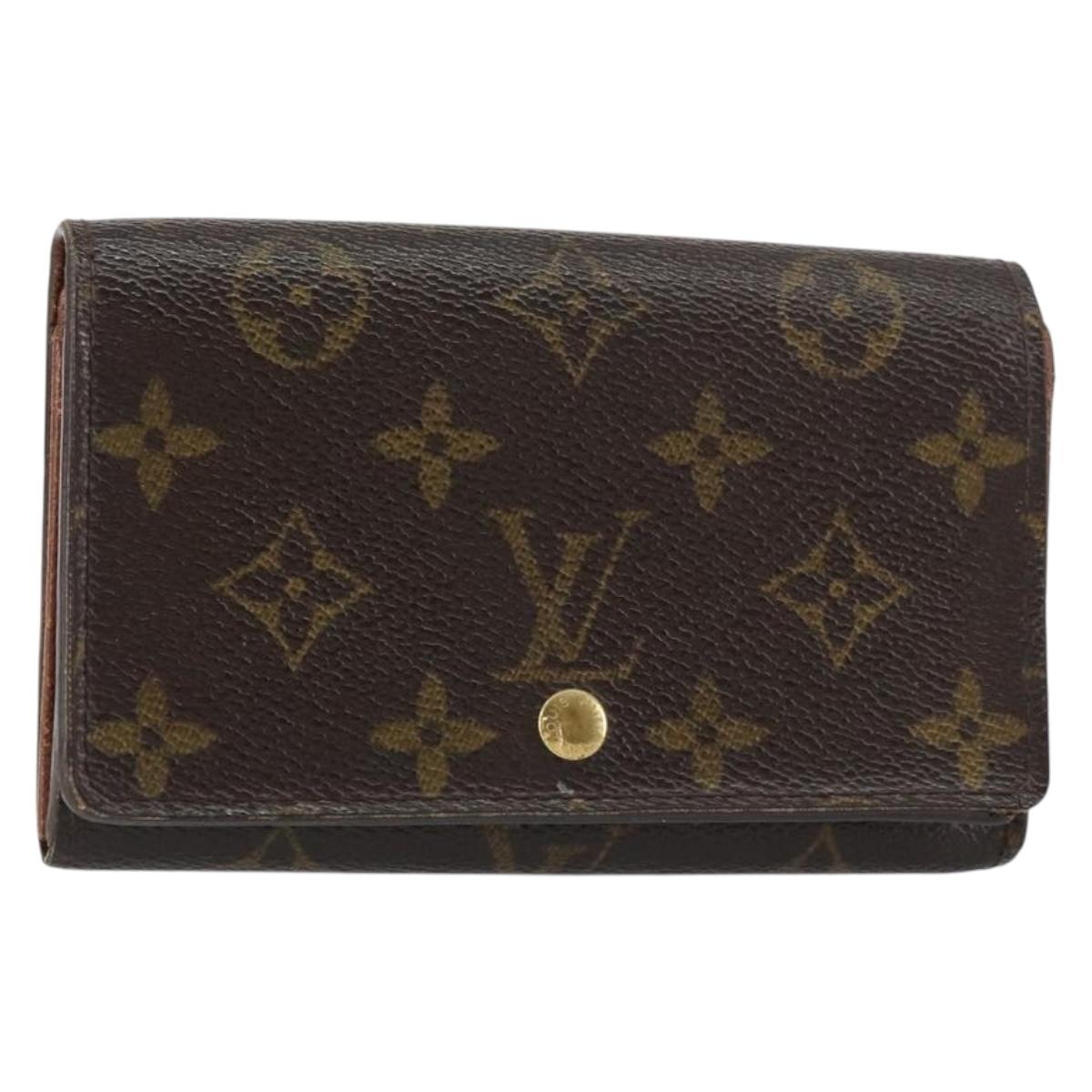 LOUIS VUITTON Monogram Porte Monnaie Billets Tresor Wallet M61730 Auth bs31323