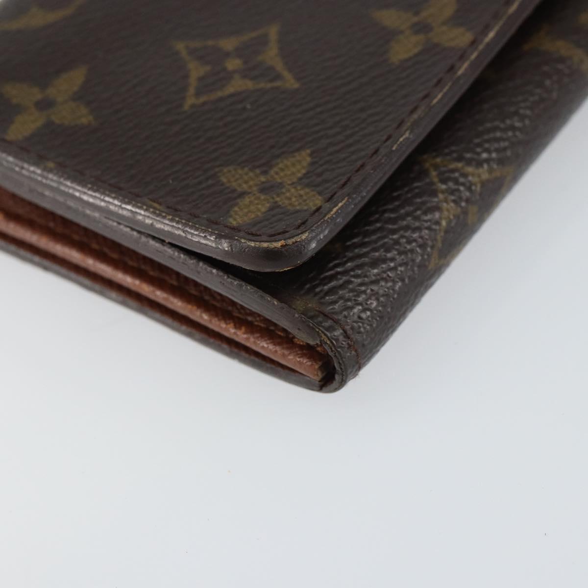 LOUIS VUITTON Monogram Porte Monnaie Billets Tresor Wallet M61730 Auth bs31323