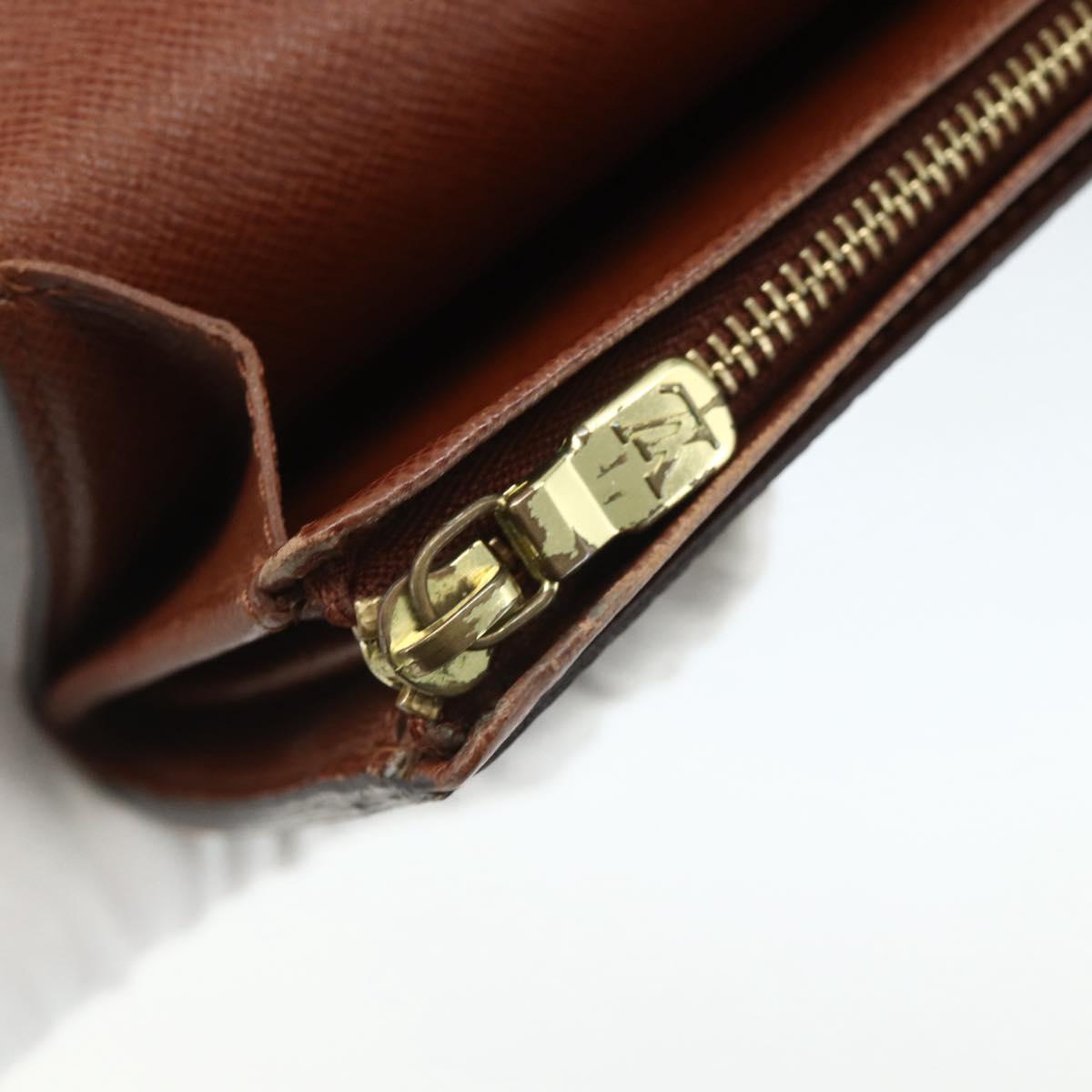 LOUIS VUITTON Monogram Porte Monnaie Billets Tresor Wallet M61730 Auth bs31324