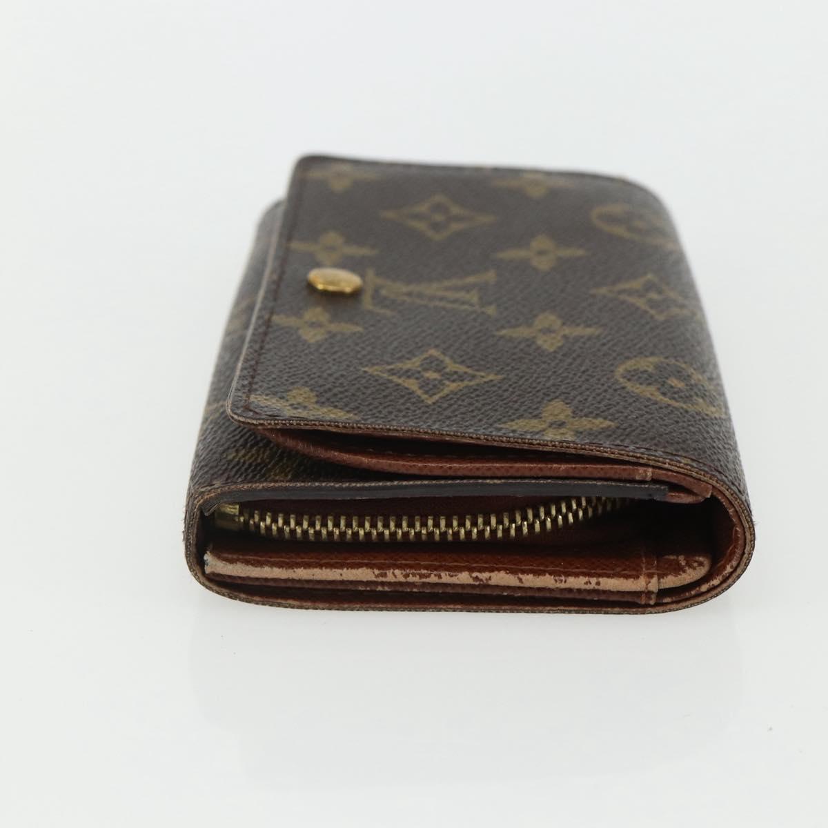 LOUIS VUITTON Monogram Porte Monnaie Billets Tresor Wallet M61730 Auth bs31324