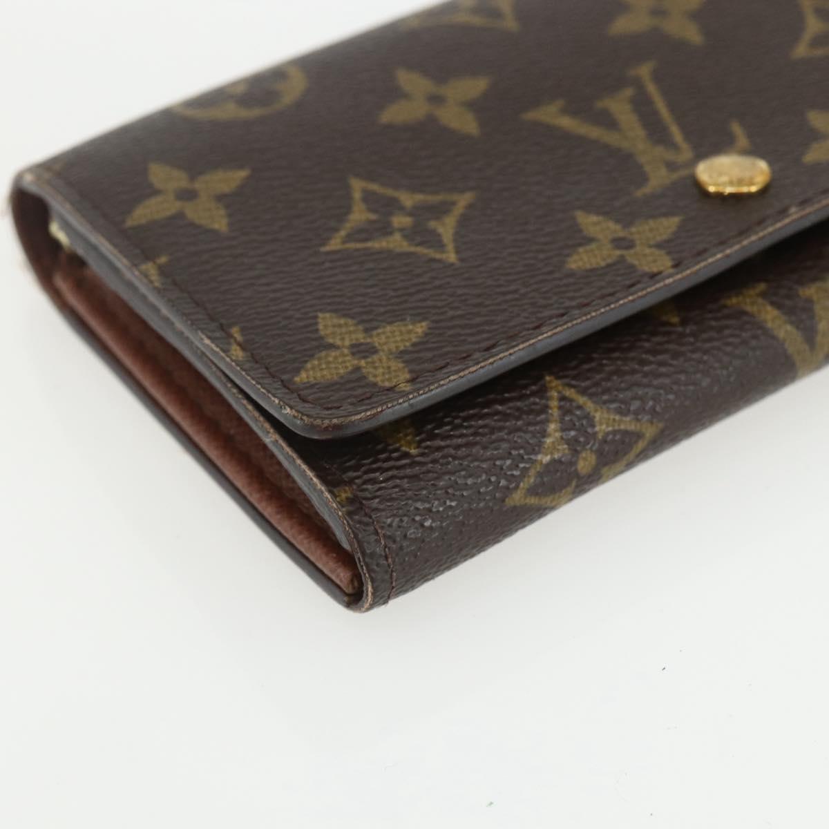 LOUIS VUITTON Monogram Porte Monnaie Billets Tresor Wallet M61730 Auth bs31324