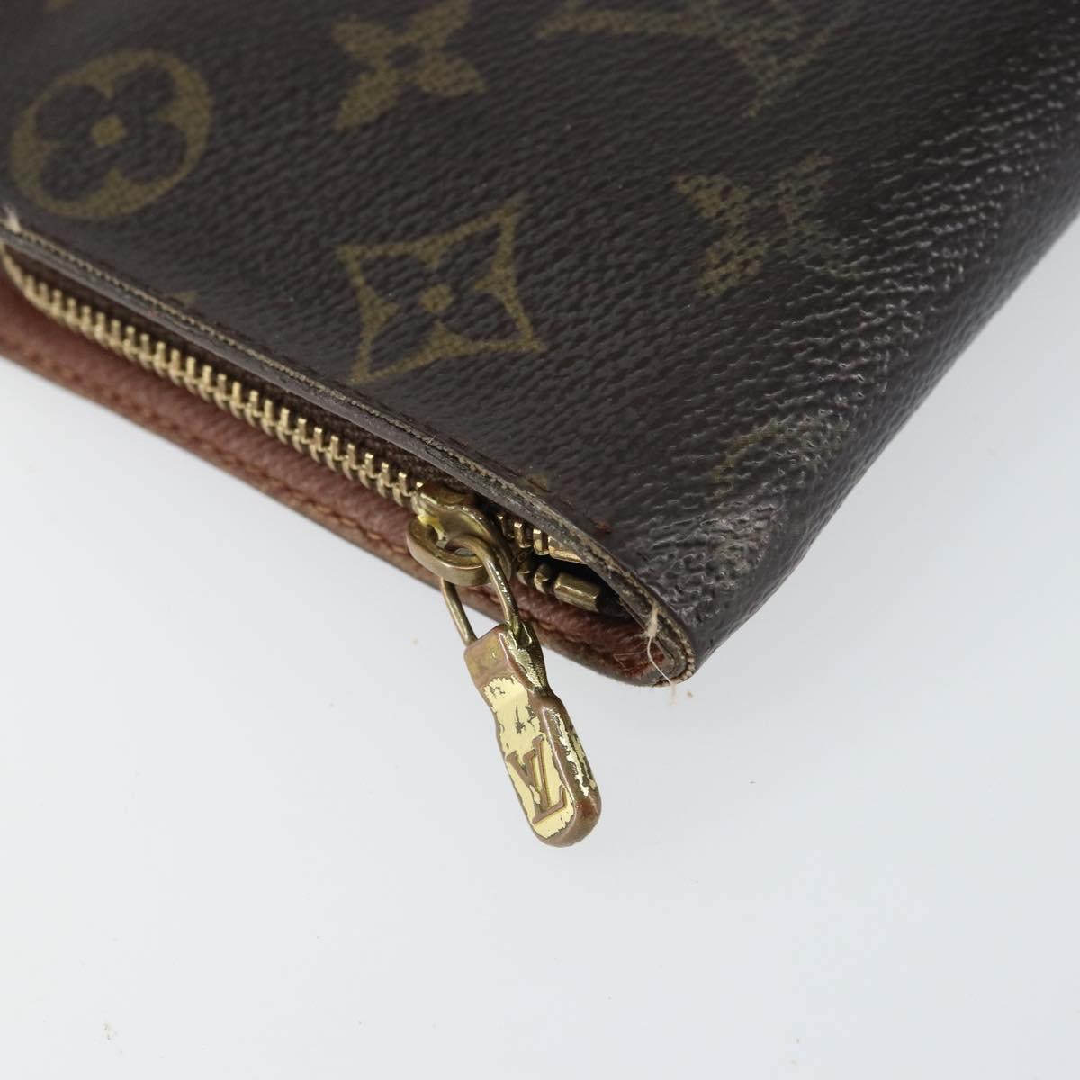 LOUIS VUITTON Monogram Porte Monnaie Zip Long Wallet M61727 LV Auth bs31326