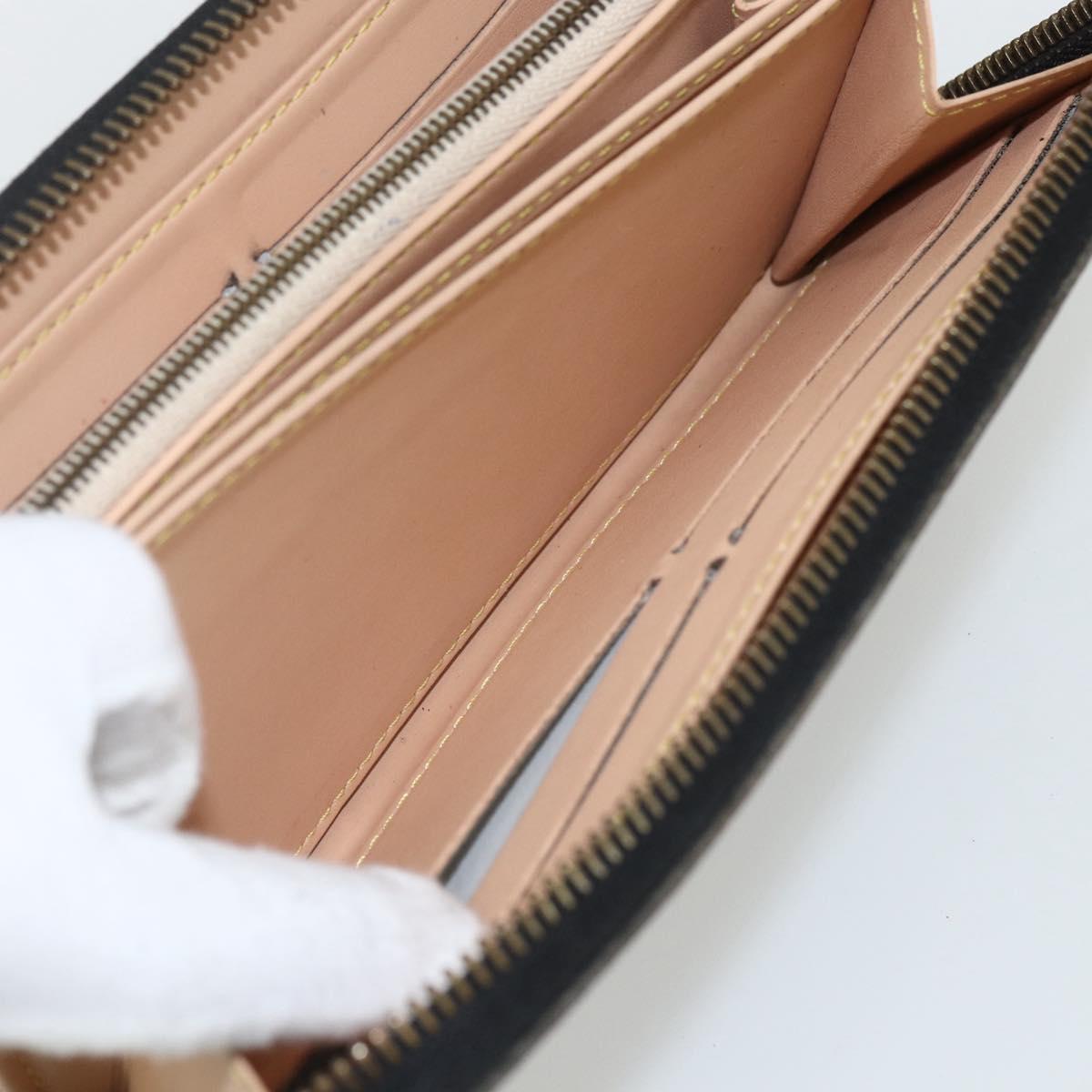 LOUIS VUITTON Monogram Multicolor Zippy Wallet Wallet Black M60243 Auth bs31331