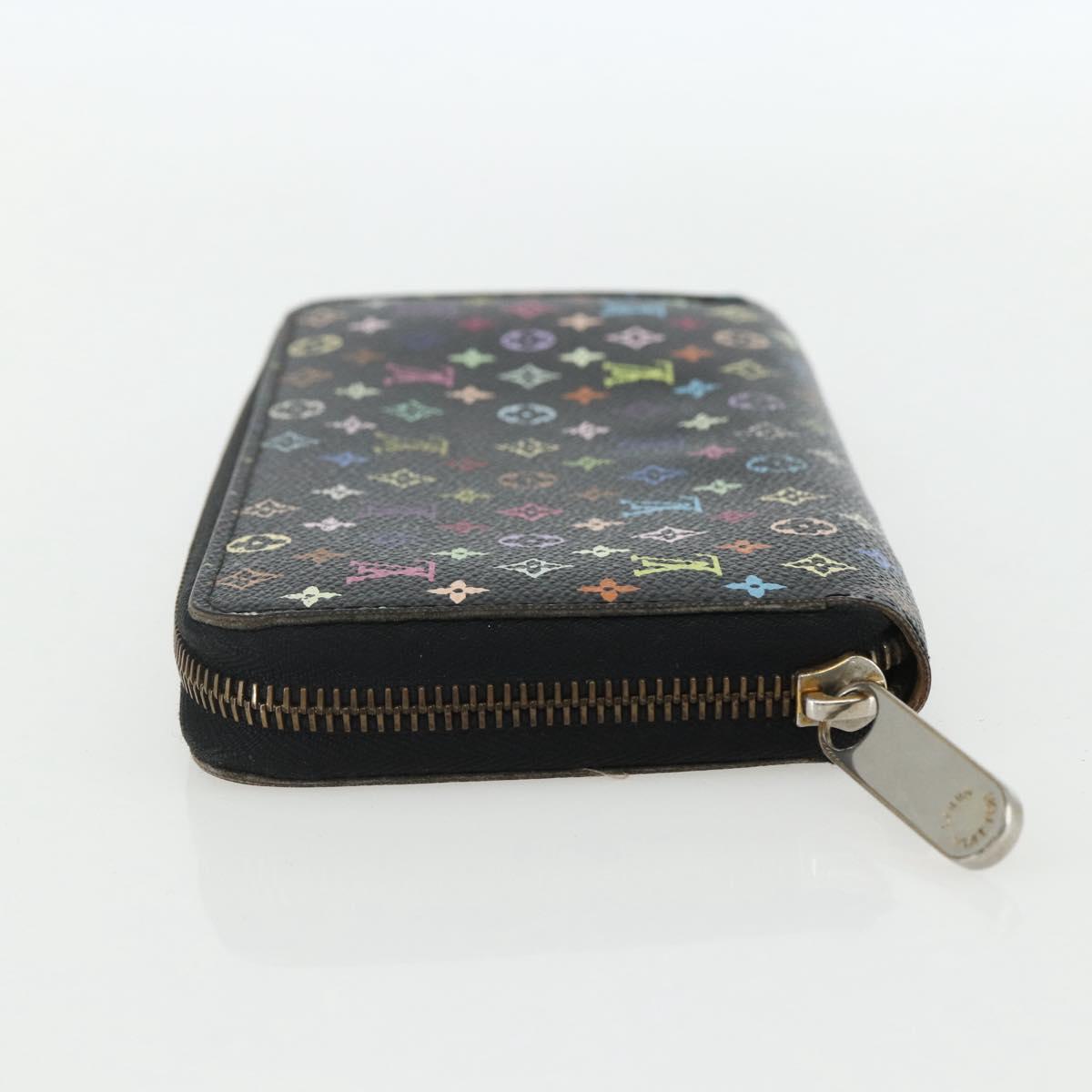 LOUIS VUITTON Monogram Multicolor Zippy Wallet Wallet Black M60243 Auth bs31331